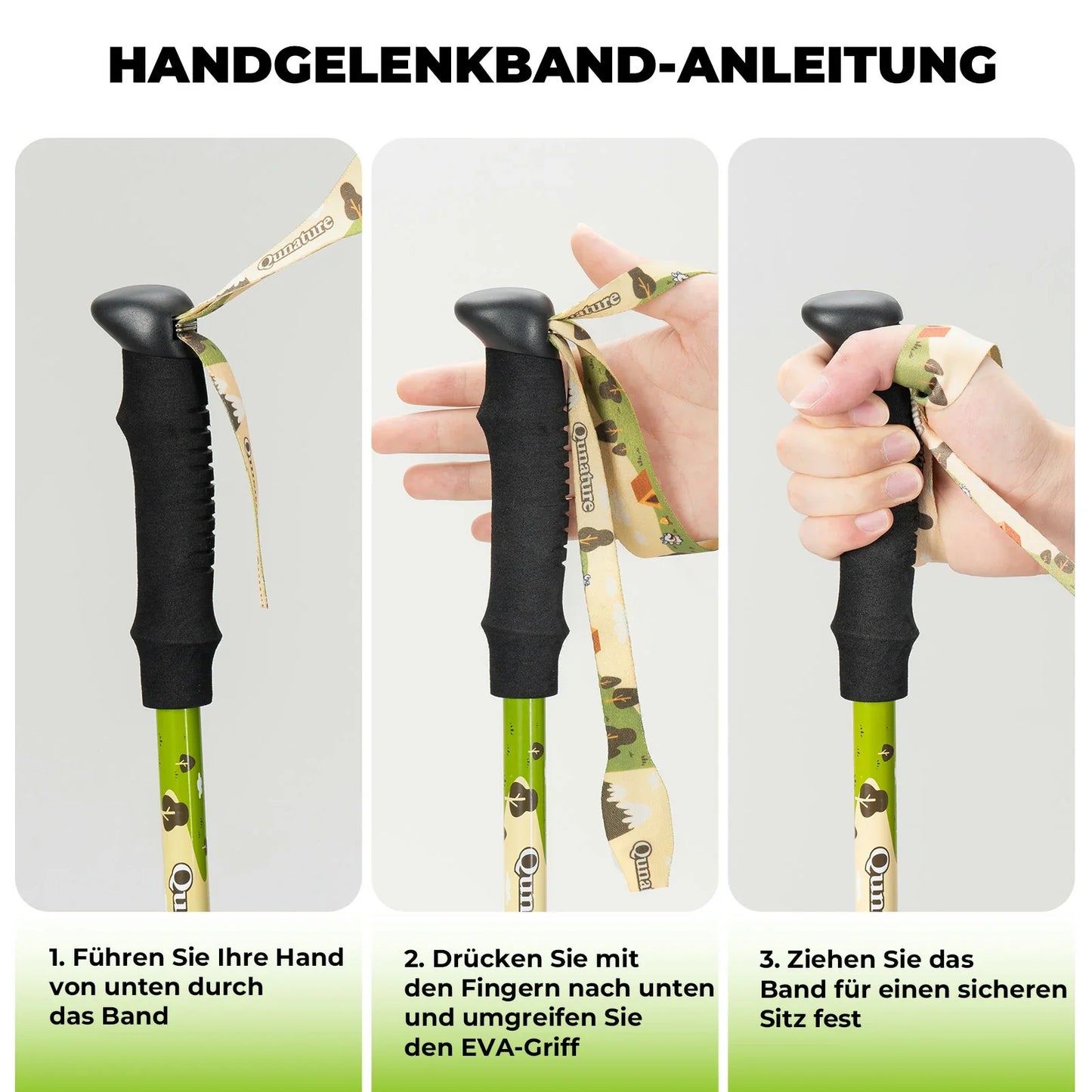 Qunature Wanderstöcke Kinder, 51–100 cm verstellbar Trekkingstöcke, Aluminium 1 Stück