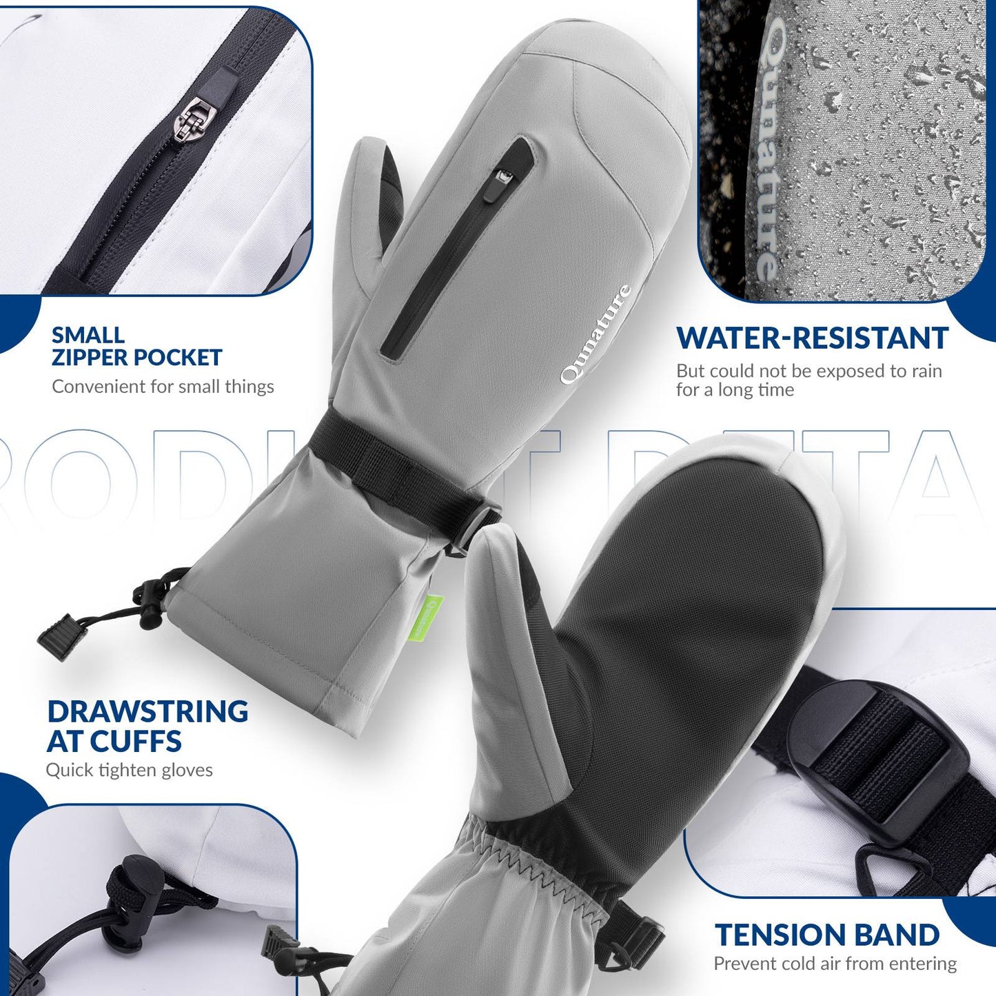Qunature Winter Skihandschuhe für Herren & Damen