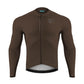 ROAD TO SKY Langarm-Radtrikot Herren Jersey Erdgrau/Braun