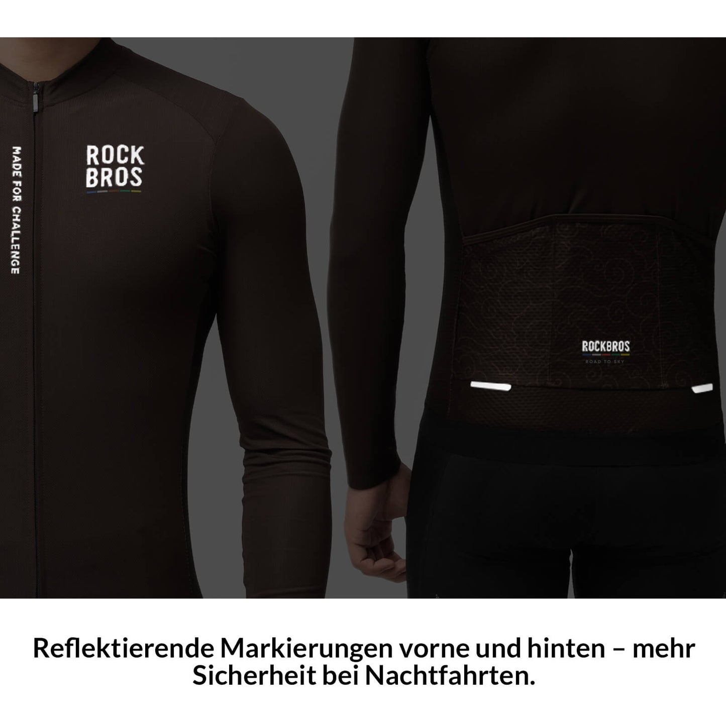 ROAD TO SKY Langarm-Radtrikot Herren Jersey Gelb/Blau