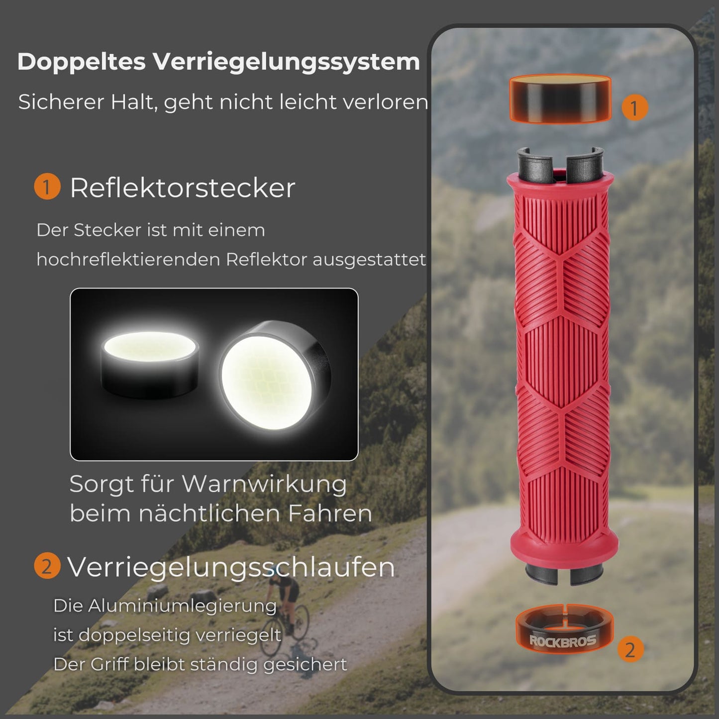 Fahrrad Lenkergriffe Doppelverschluss für 22,2mm Lenke