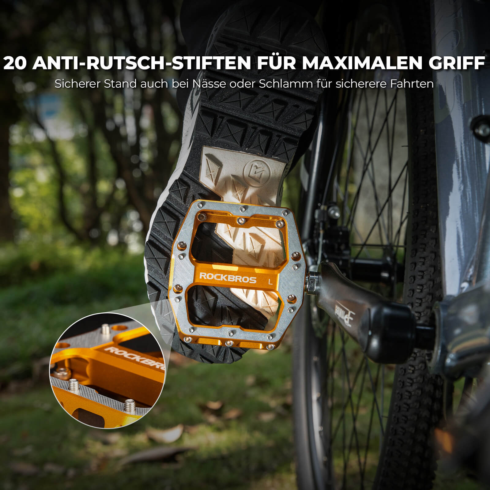 anti rutsch pedale ROCKBROS Pedale mit Anti-Rutsch-Stiften