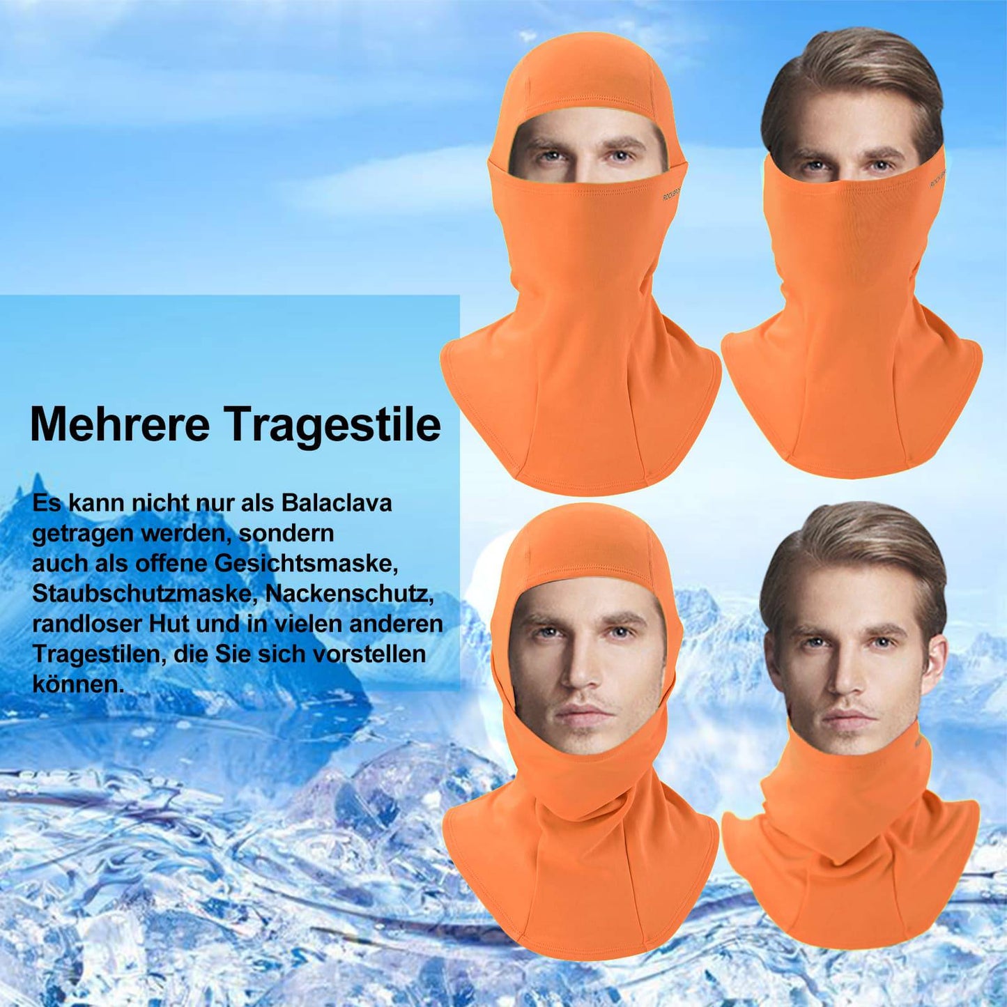 ROCKBROS Sturmhaube 2er Set Herbst Winter Balaclava für Outdoorsports Unisex