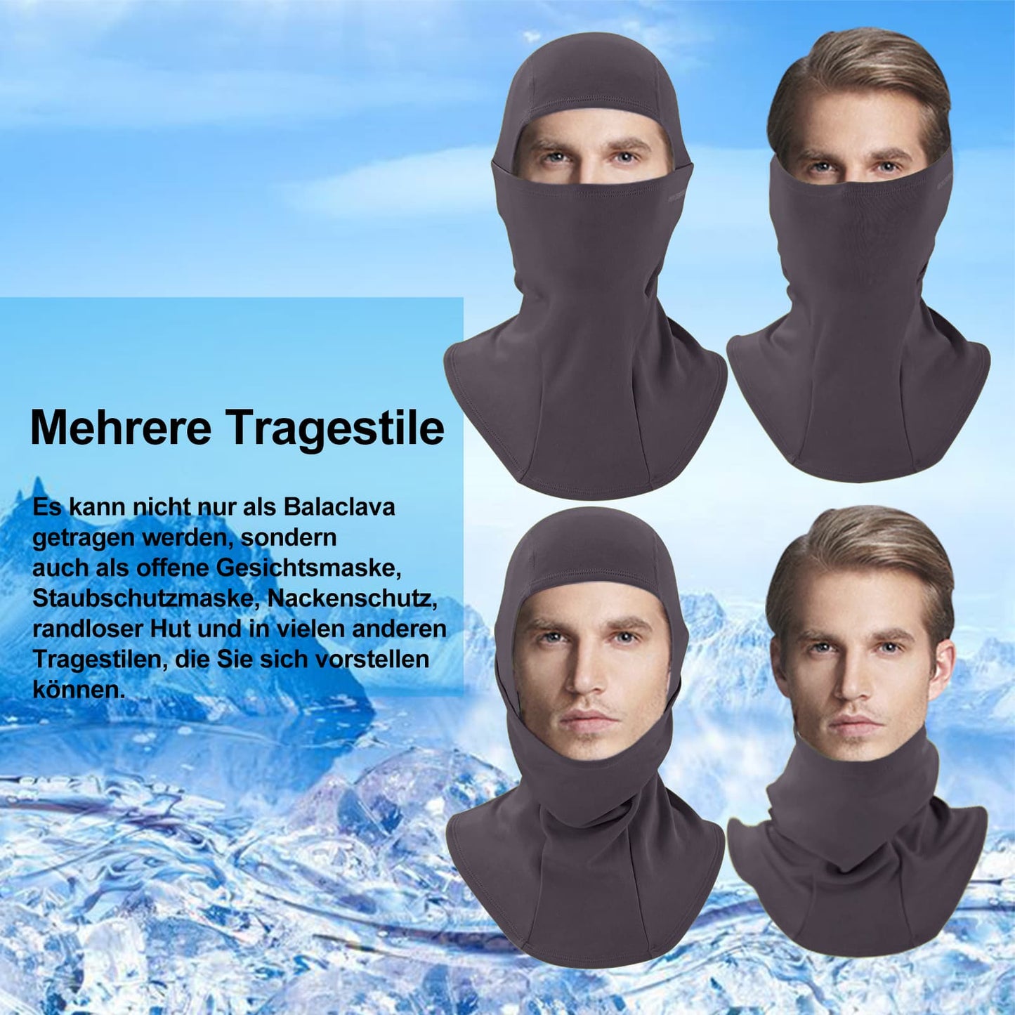 ROCKBROS Sturmhaube 2er Set Herbst Winter Balaclava für Outdoorsports Unisex