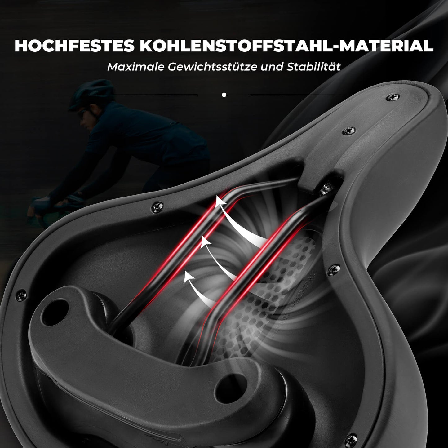 ROCKBROS Fahrradsattel wasserdicht Fahrrad Sattel  mit Aufdruck
