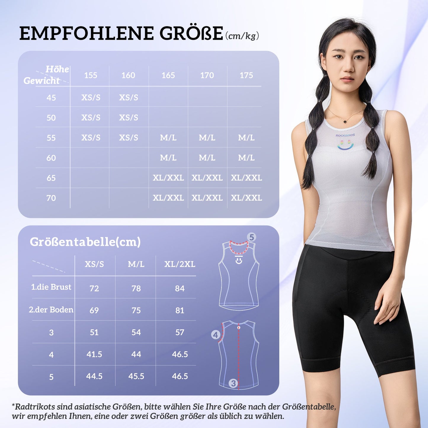 ROCKBROS Damen Sporttop Atmungsaktiv baselayer Unterhemd für Radfahren