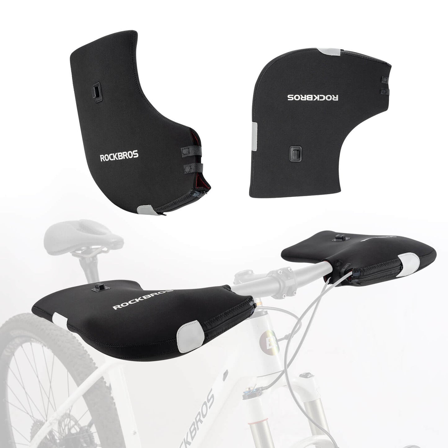 ROCKBROS Beheizte Wasserabweisend Fahrrad Lenkerstulpen - Wiederaufladbar
