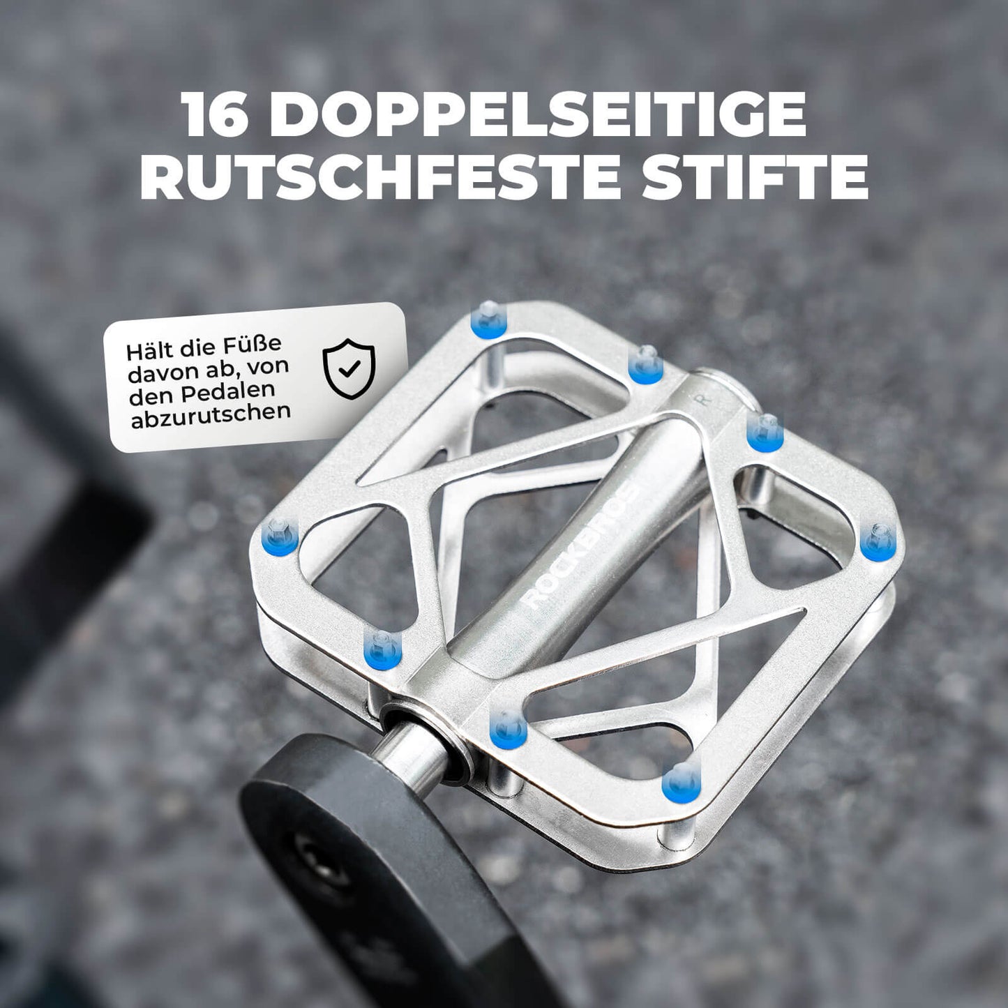 ROCKBROS Fahrradpedale aus Titanlegierung 3-Lager MTB-Pedale Plattform 9/16 Zoll