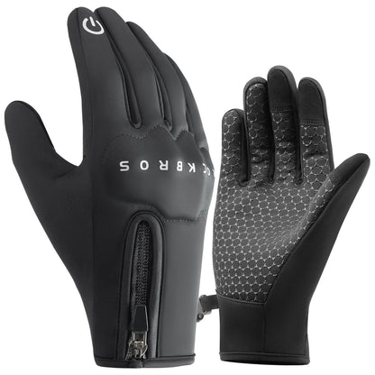 ROCKBROS Winter Fahrradhandschuhe mit Gel Gepolstert Touchscreen-fähig