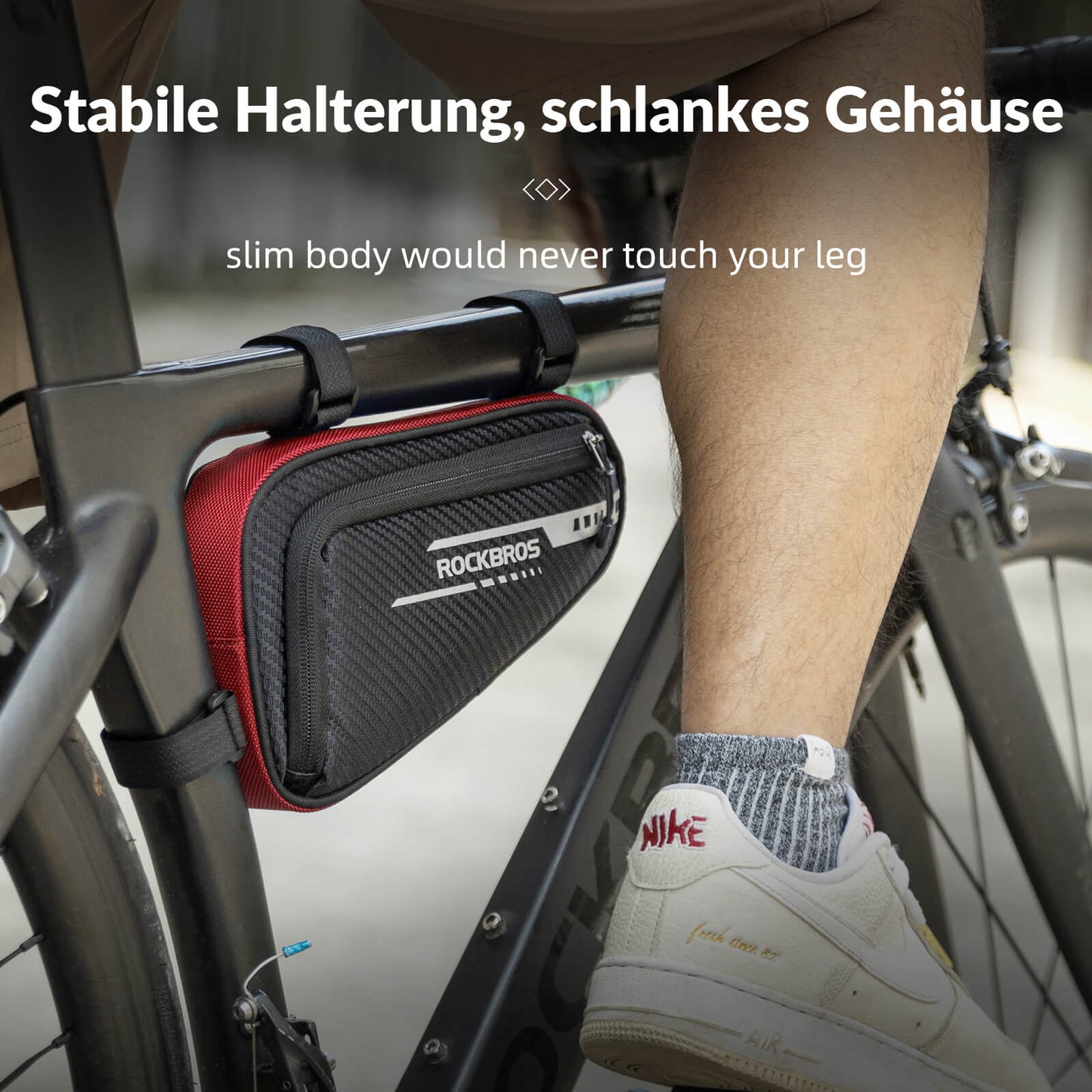 ROCKBROS Rahmentasche wasserdicht Dreieckstasche für MTB & Rennräder 1,2L