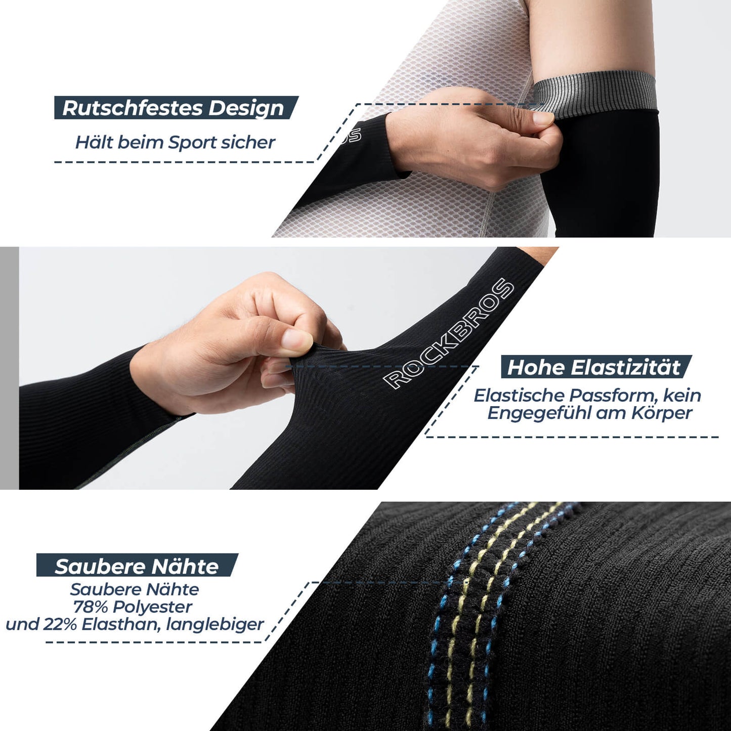 ROCKBROS Armlinge Rukavi Sonnenschutz Kühles Gefühl Schnell Trocknend