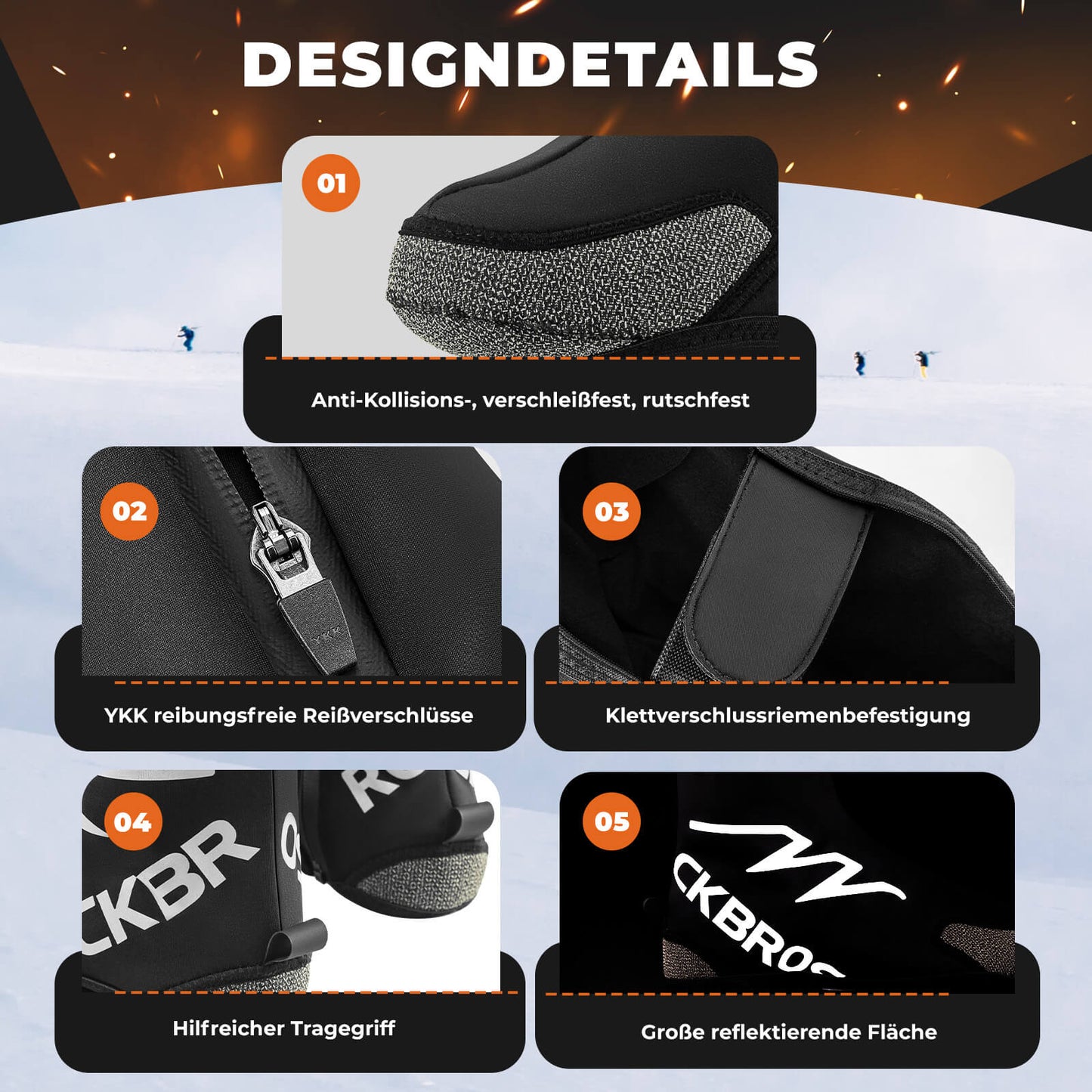 ROCKBROS Beheizte Überschuhe Winter Fahrrad Schuhüberzieher für Damen/Herren