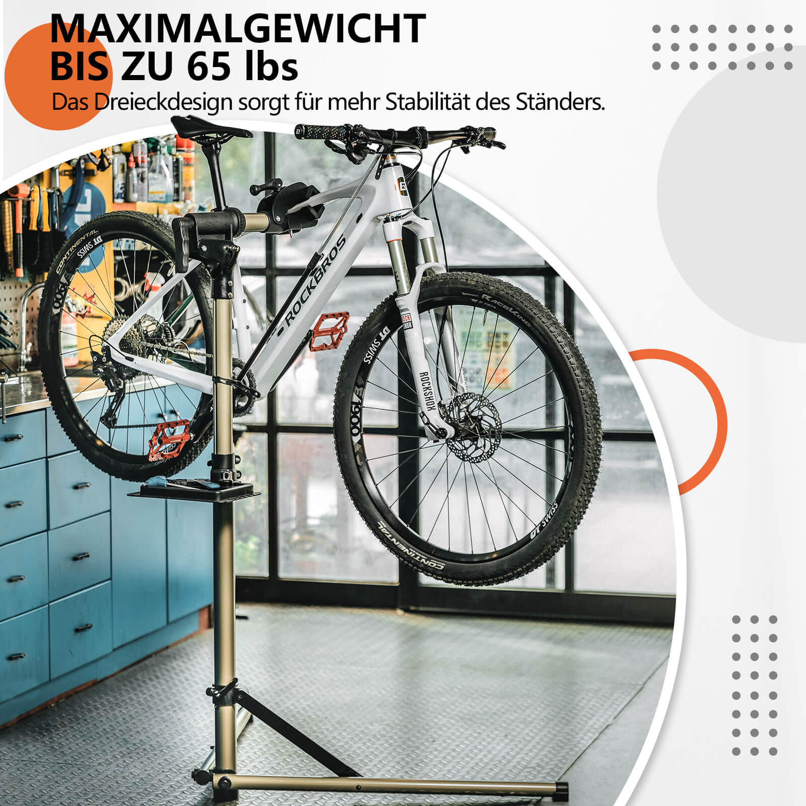 ROCKBROS Fahrrad Montagestnder Fahrradhalter 65lbs fr MTB Rennrad E-   Unimother