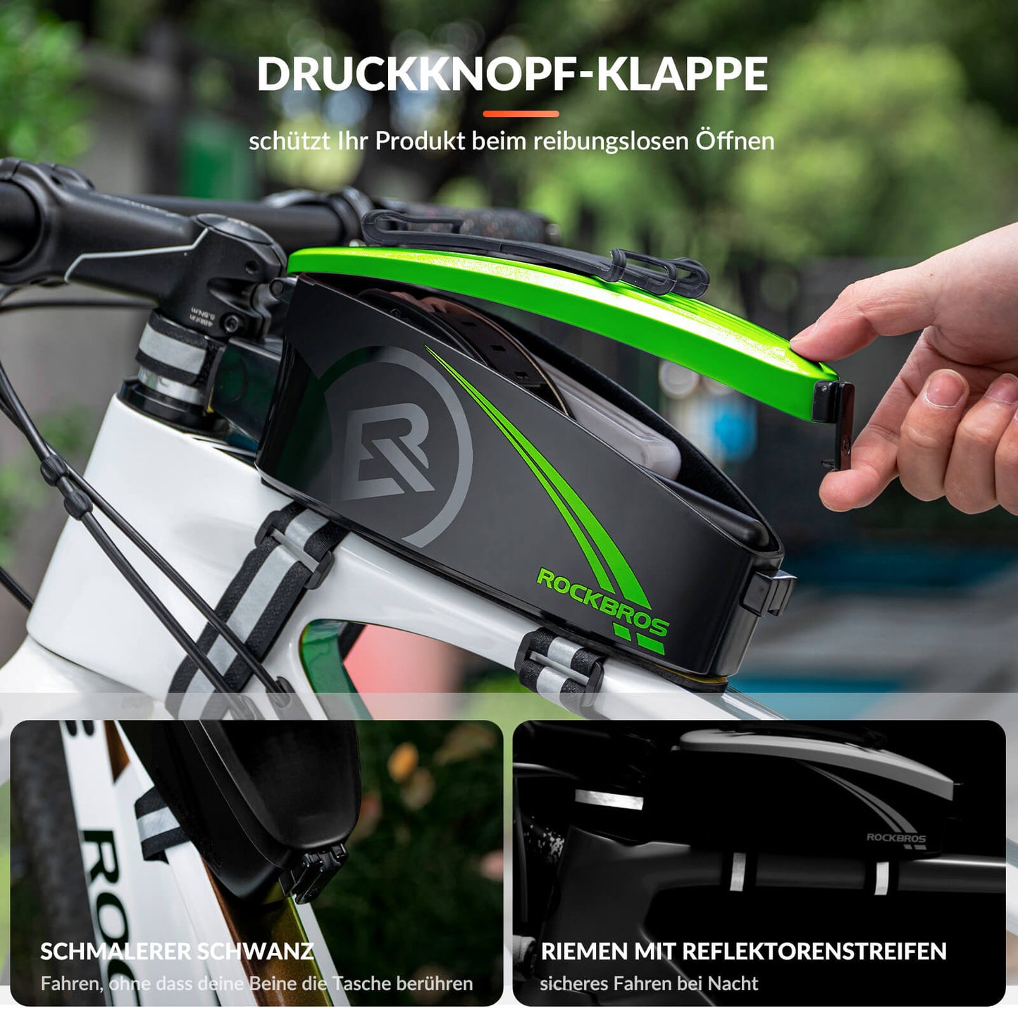 ROCKBROS Fahrrad Rahmentasche Oberrohrtasche mit Regenschutz