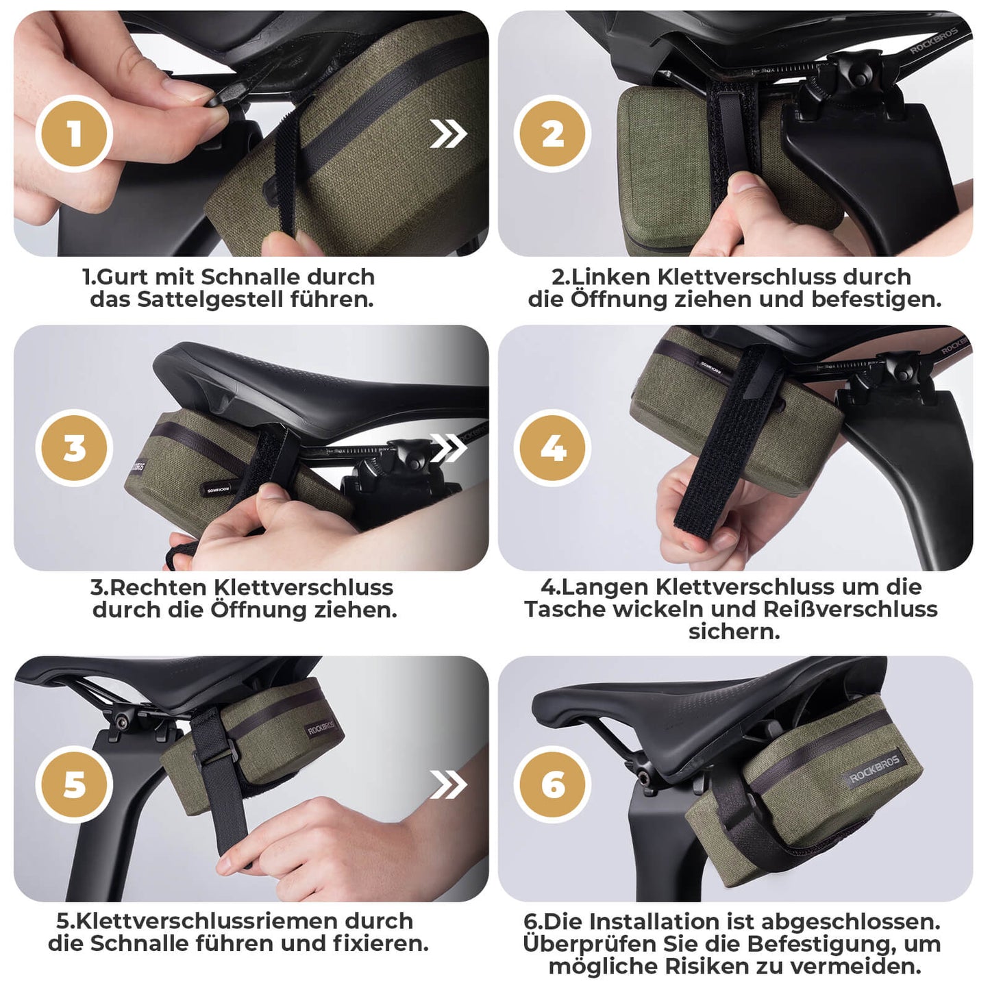 ROCKBROS Fahrrad Satteltasche Leicht Kompakt Wasserdicht Rennrad MTB