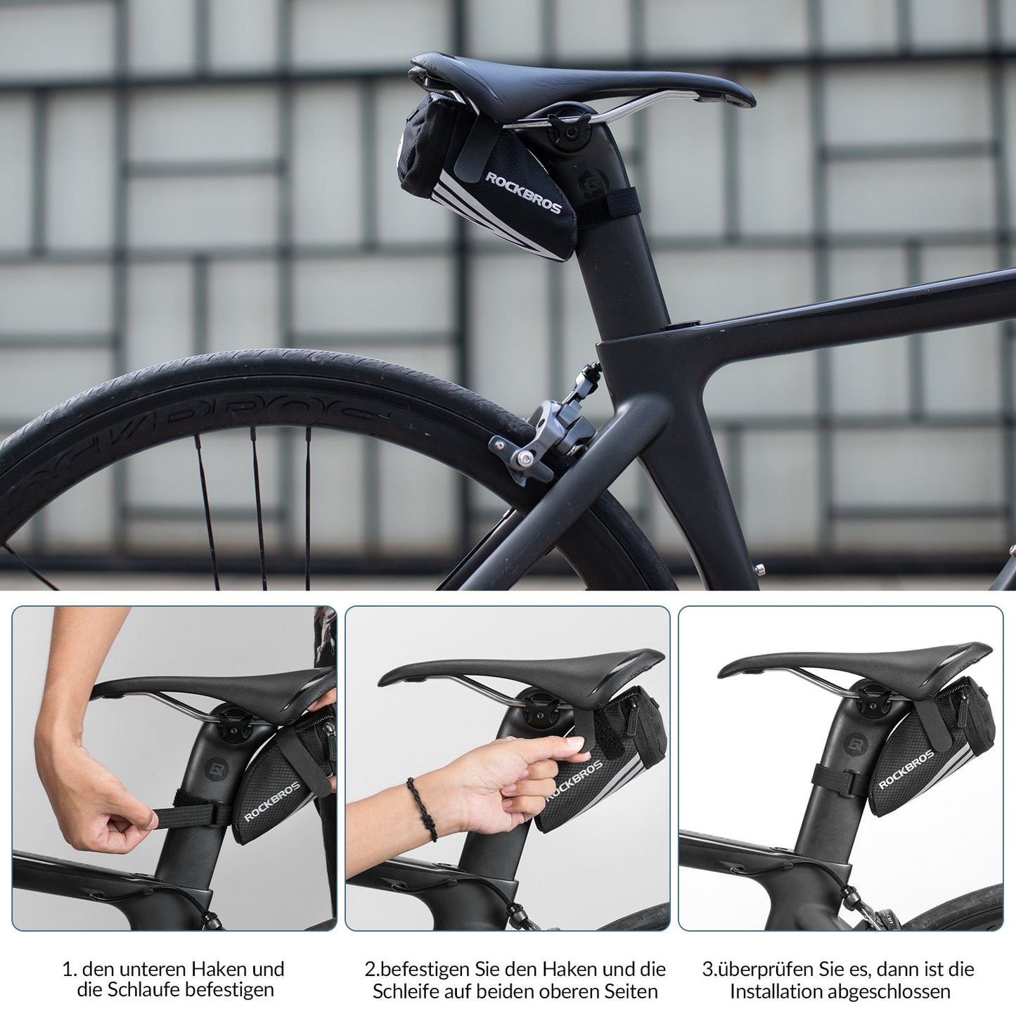 ROCKBROS Fahrrad Satteltasche für MTB/Rennrad/Faltrad Mini Portable
