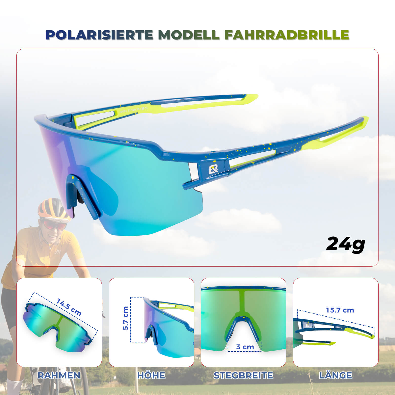 ROCKBROS Fahrradbrille Polarisiert Sportbrille winddichte Sonnenbrille –  Unimother