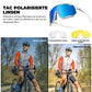 ROCKBROS Fahrradbrille Polarisierte Sonnenbrille UV-Schutz Wechsel-Nasenpads Damen/Herren