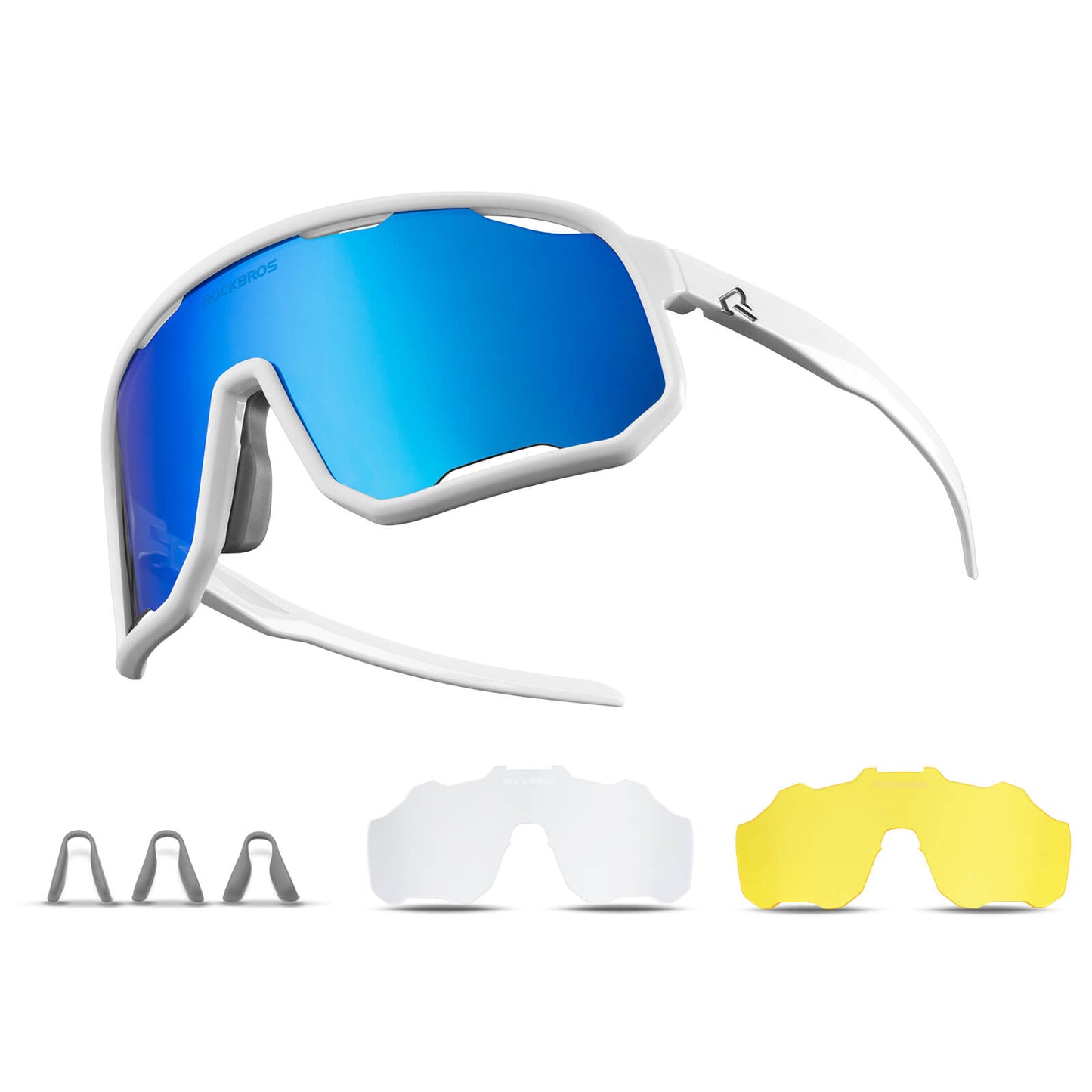 ROCKBROS Fahrradbrille Polarisierte Sonnenbrille UV-Schutz Wechsel-Nasenpads Damen/Herren