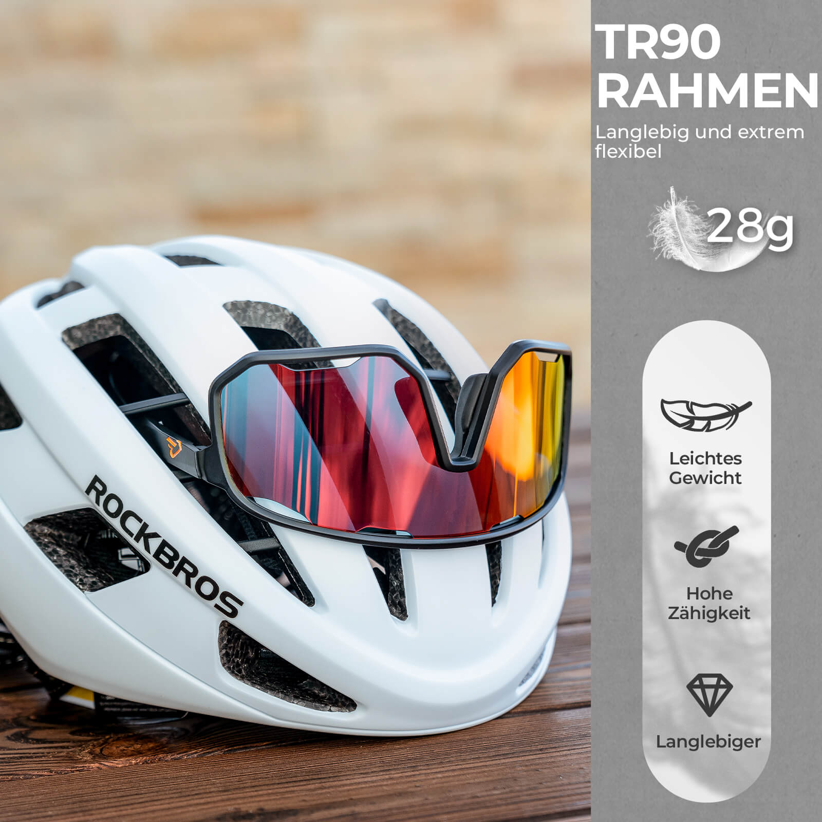 ROCKBROS Fahrradbrille Polarisierte Sonnenbrille UV-Schutz Wechsel-Nas – Unimother
