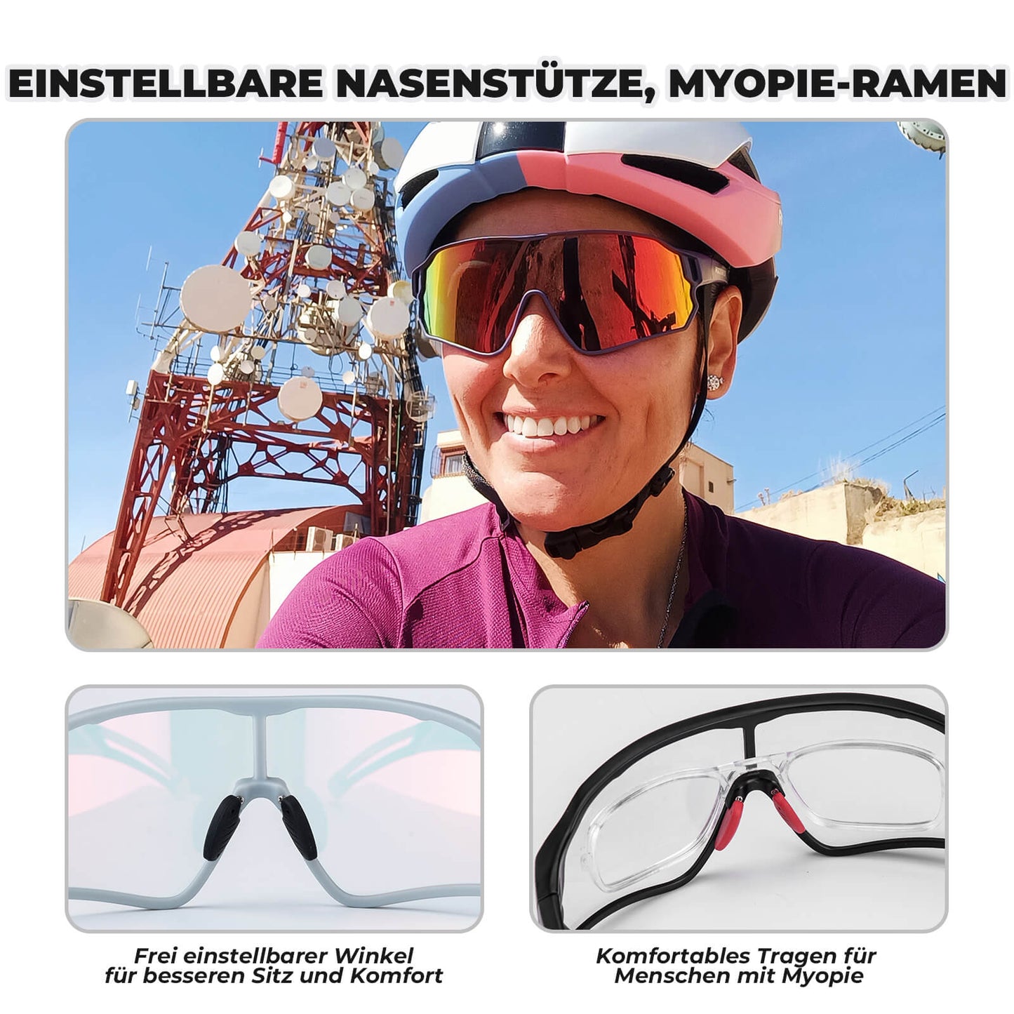 ROCKBROS Photochrome Sonnenbrille Fahrradbrille UV400-Schutz Unisex
