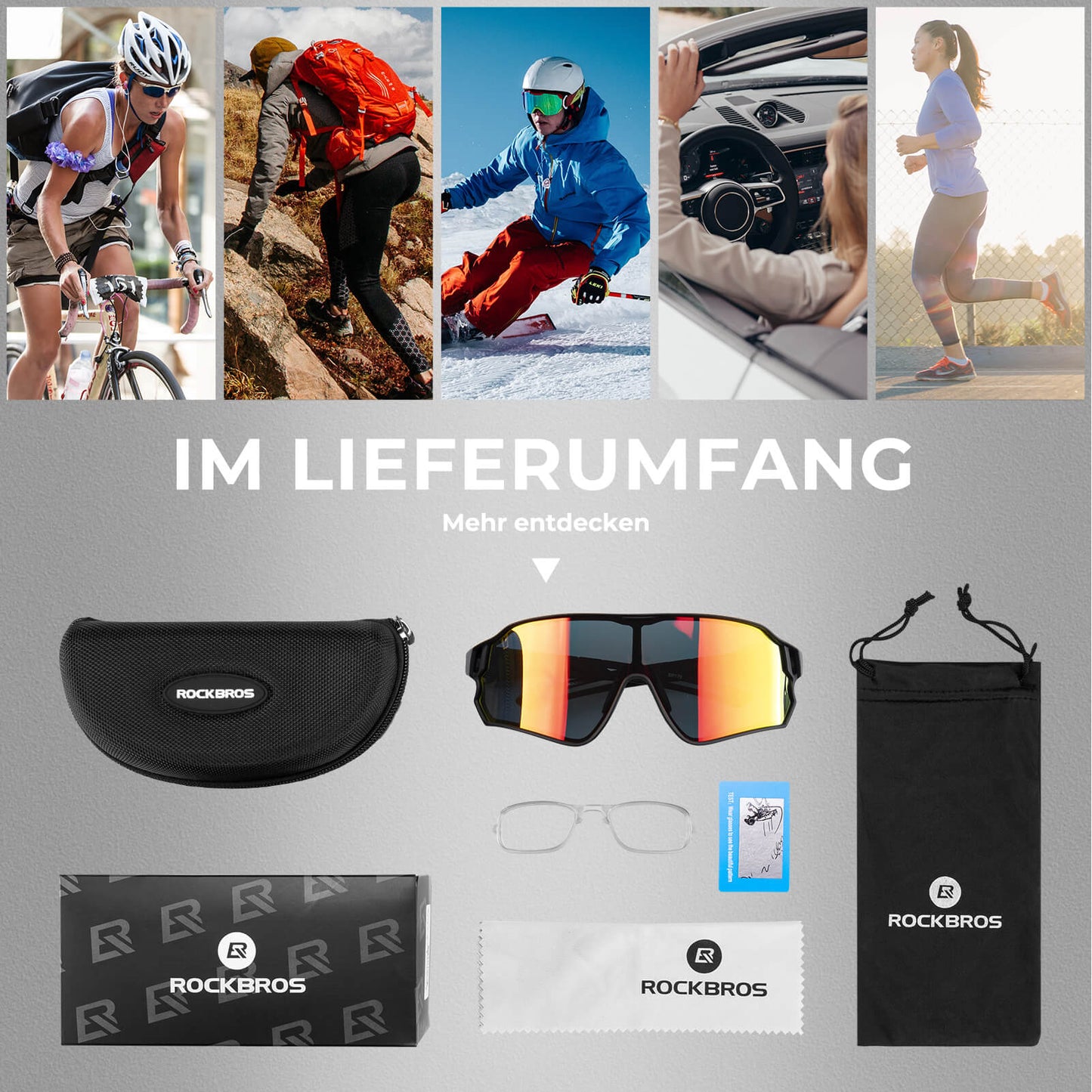 Fahrradbrille Polarisiert UV400 Schutz Ultraleicht