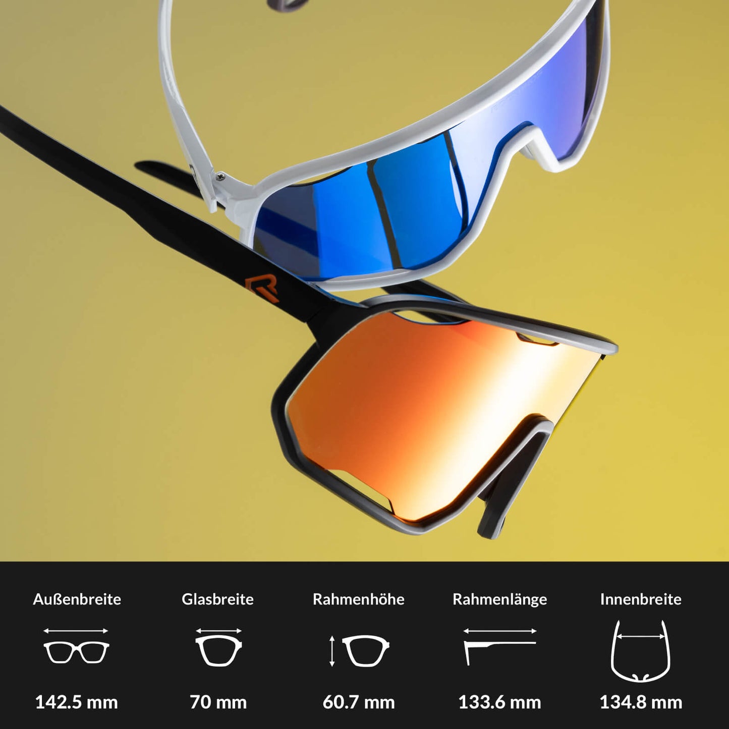 ROCKBROS Fahrradbrille Selbsttönende Sonnenbrille UV-Schutz Wechsel-Nasenpads Damen/Herren