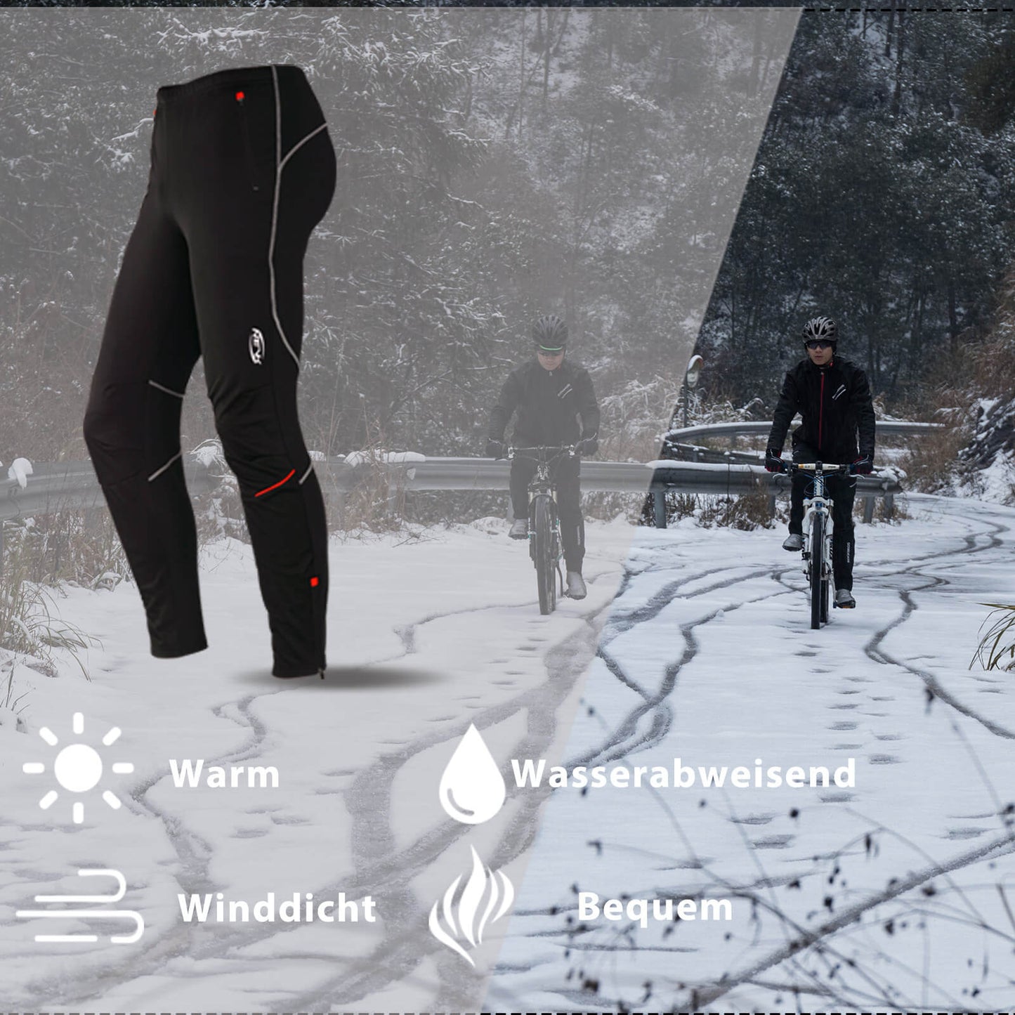 ROCKBROS Fahrradhose Herren Radsport Fahrrad Lange Hose Laufhose M-4XL