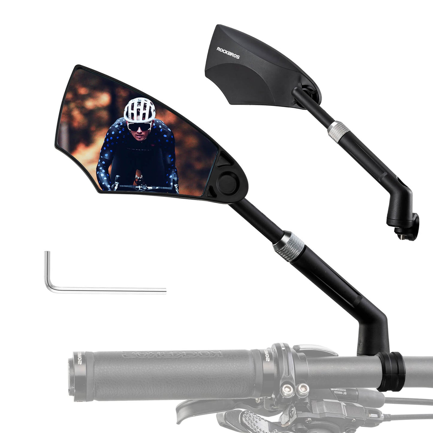 Fahrradspiegel Rückspiegel 360°Drehbar Klappbar für Lenker 20–23mm