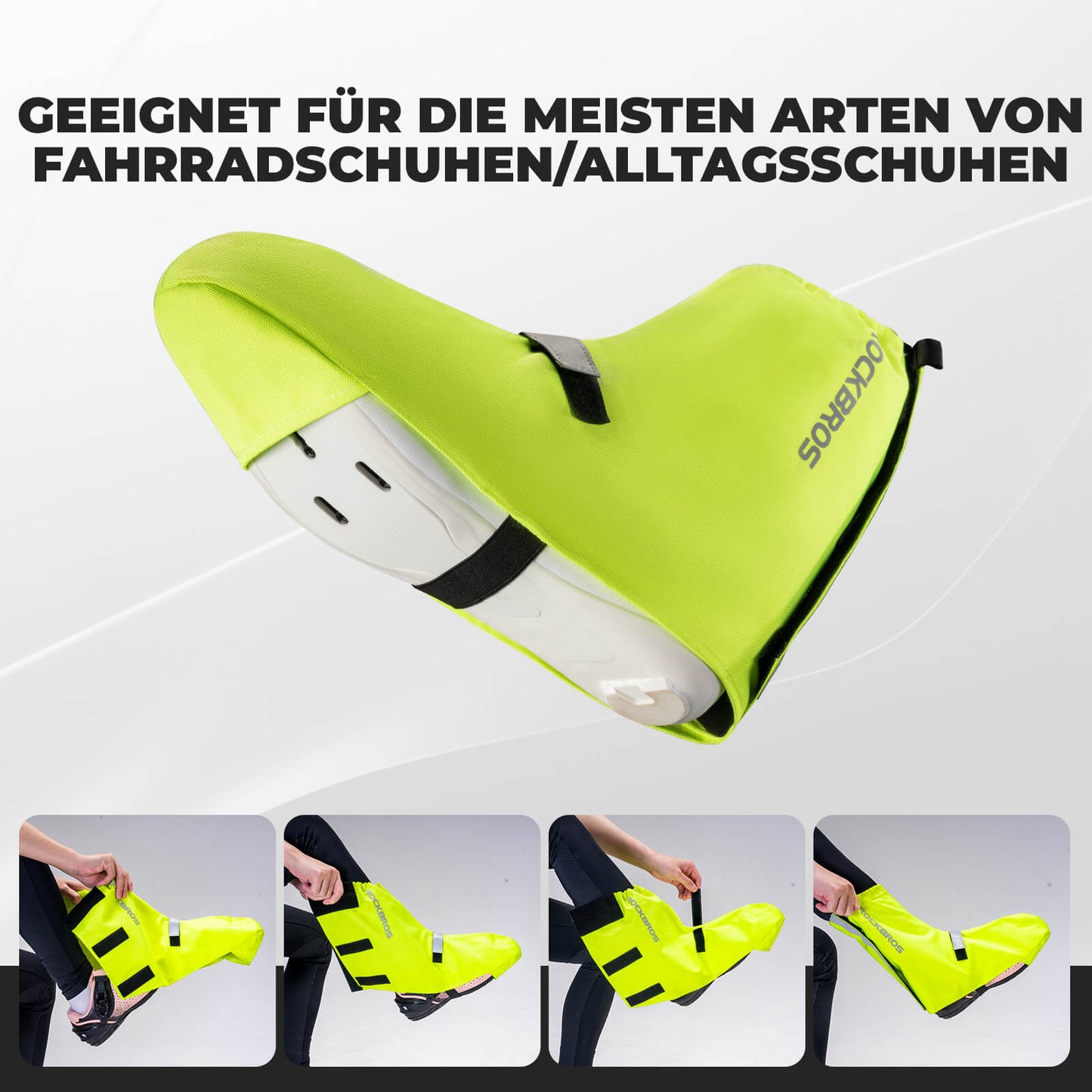 Fahrradüberschuhe Reflektierend Wasserdicht mit Klettverschluss