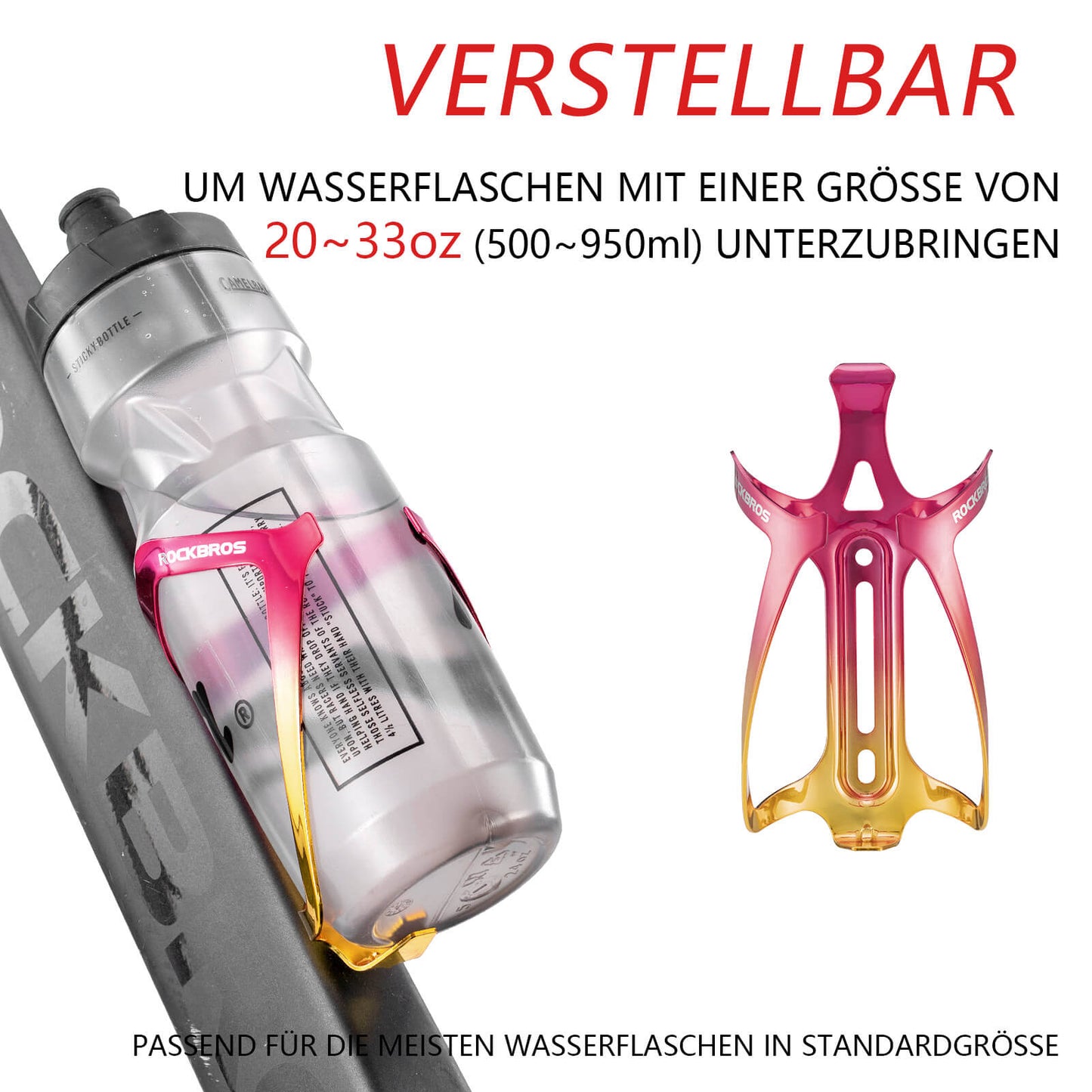 ROCKBROS Flaschenhalter Fahrrad Getränkehalter Leichtgewicht 30g