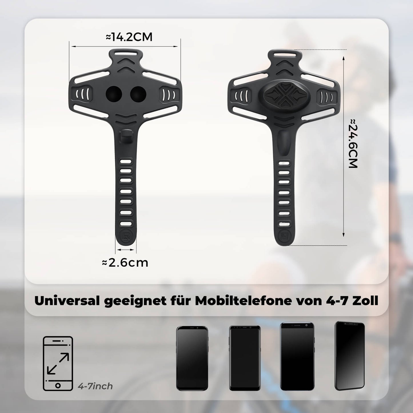 Fahrrad Handyhalterung Flexible Montage für Handy 4-7''