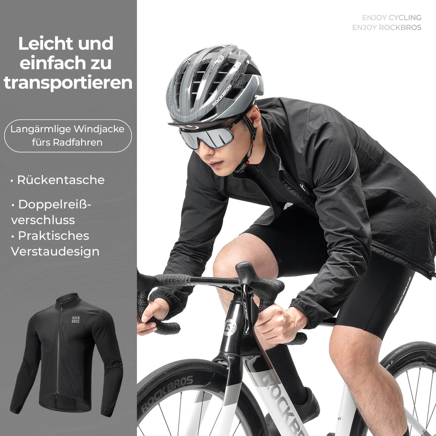Herren Leichte Fahrradjacke Atmungsaktiv Frühling/Sommer