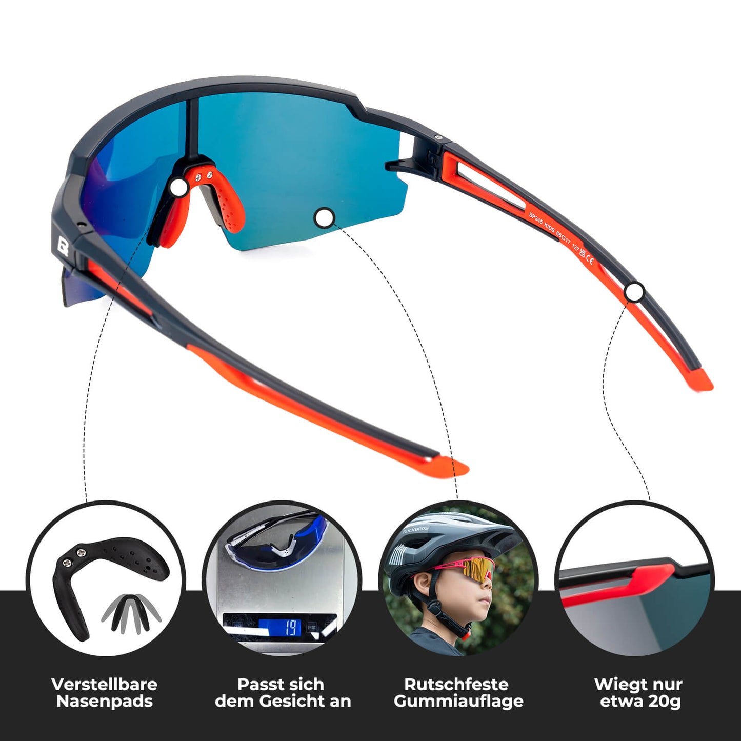 Kinder Fahrradbrille Polarisiert UV400 Schutz
