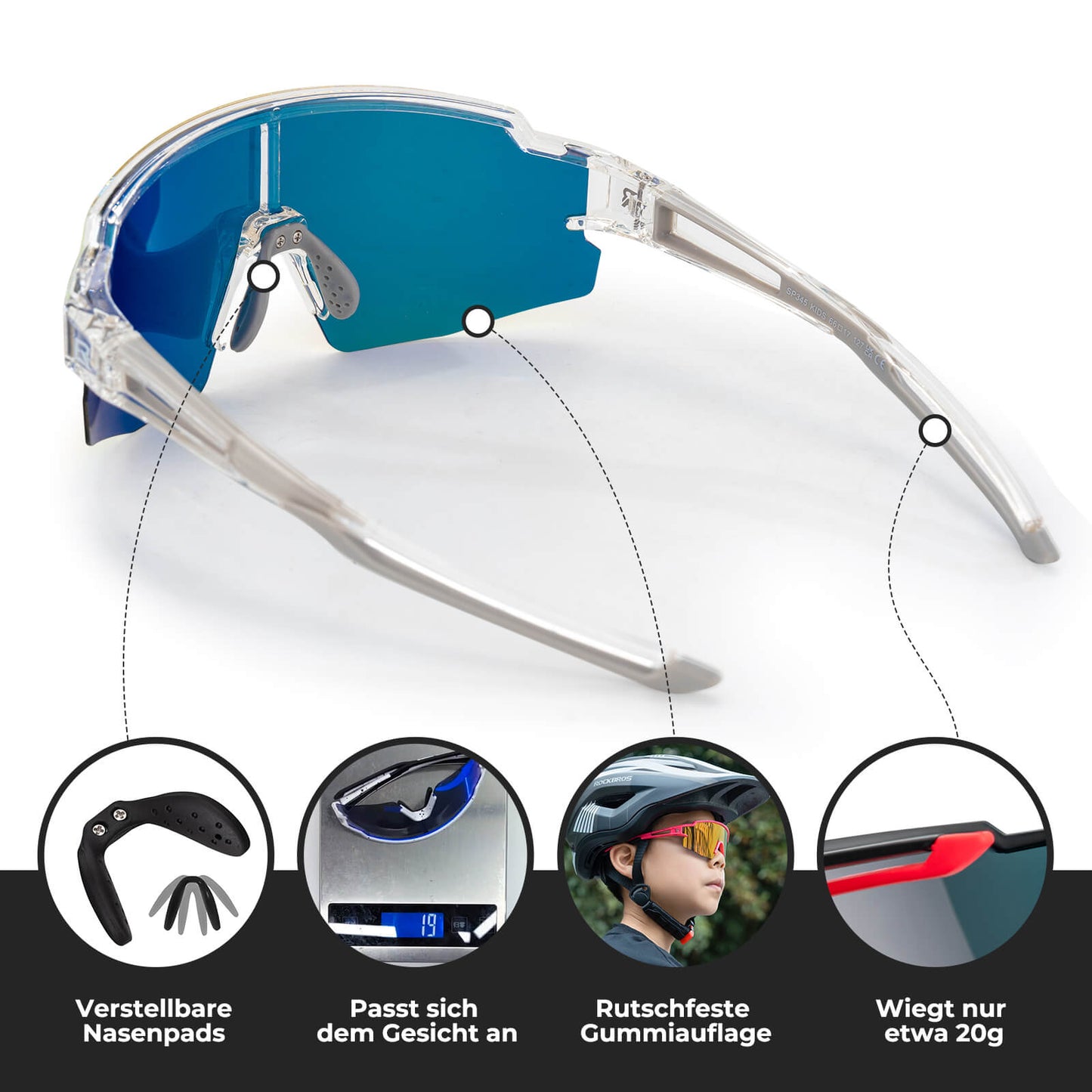 Kinder Fahrradbrille Polarisiert UV400 Schutz