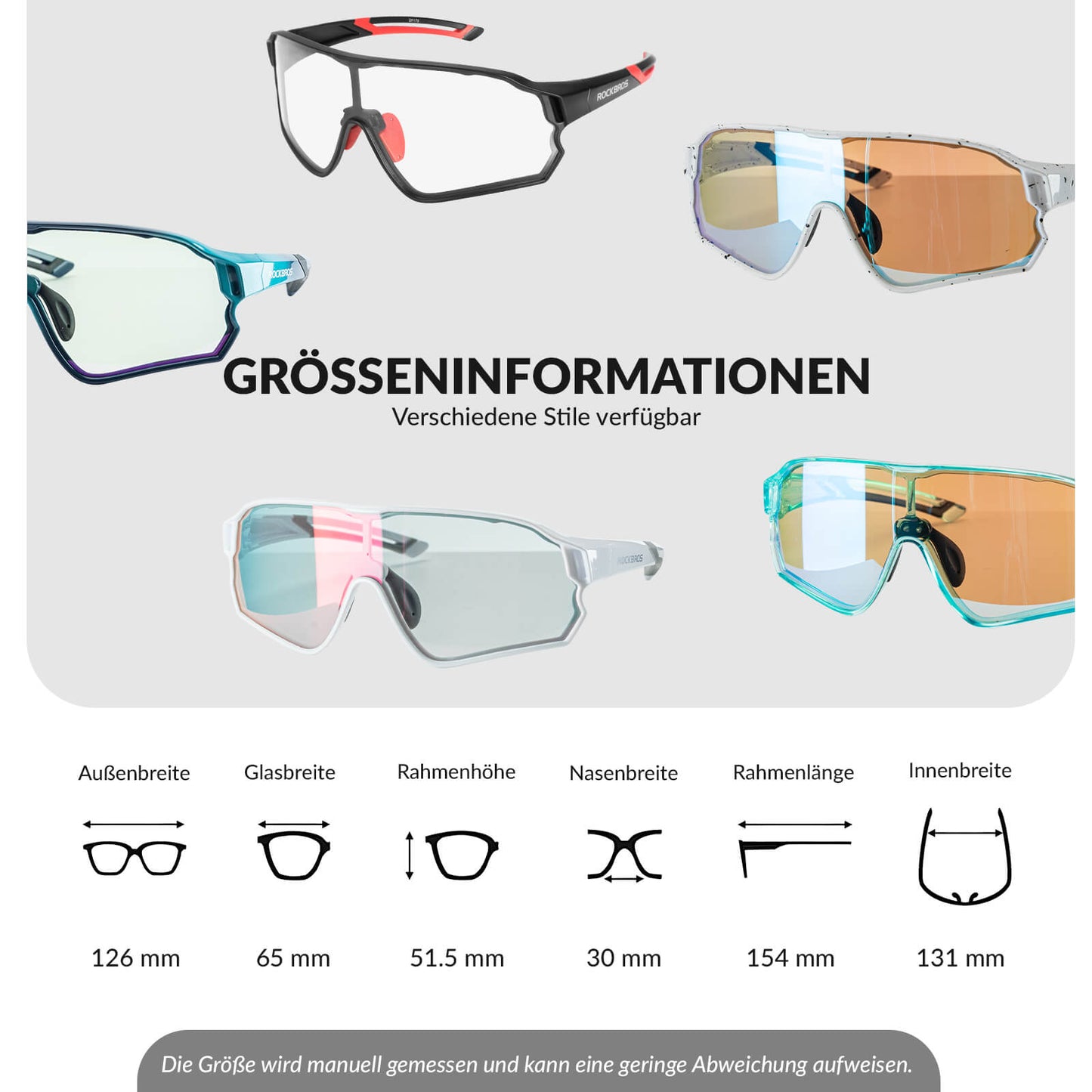 ROCKBROS Kinder Fahrradbrille UV400-Schutz Selbsttönend Sonnenbrille