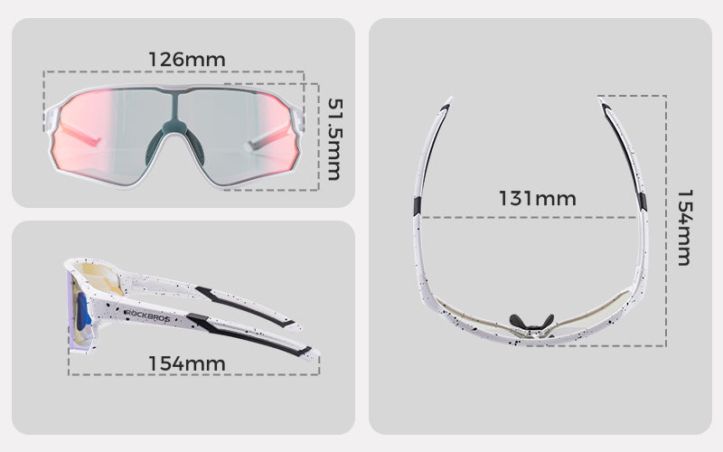 ROCKBROS Kinder Fahrradbrille UV400-Schutz Selbsttönend Sonnenbrille