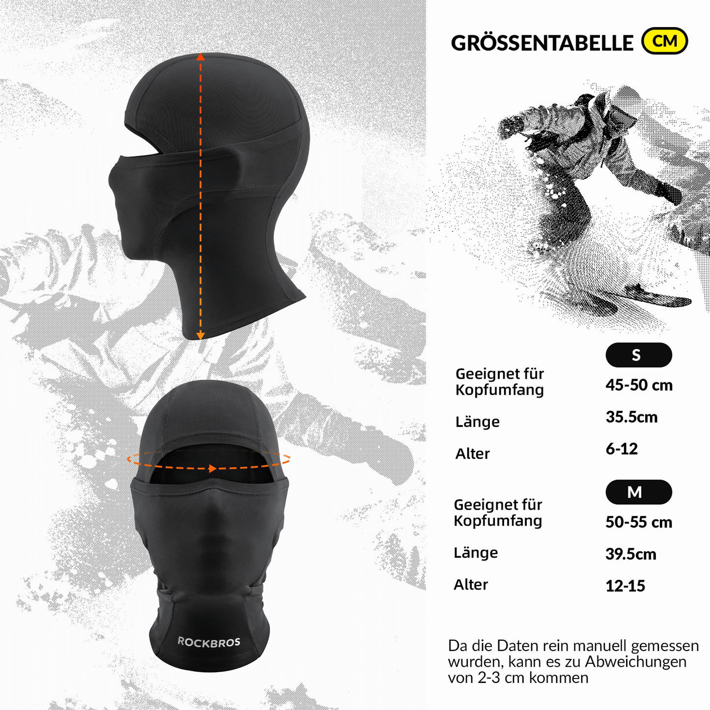 ROCKBROS Kinder Winter Sturmhaube Balaclava Gesichtsmaske für Mädchen/Jungen