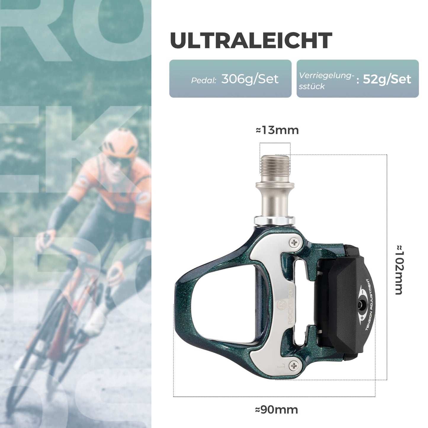 Klickpedale SPD Rennrad Pedale mit Einstellbarer Spannung