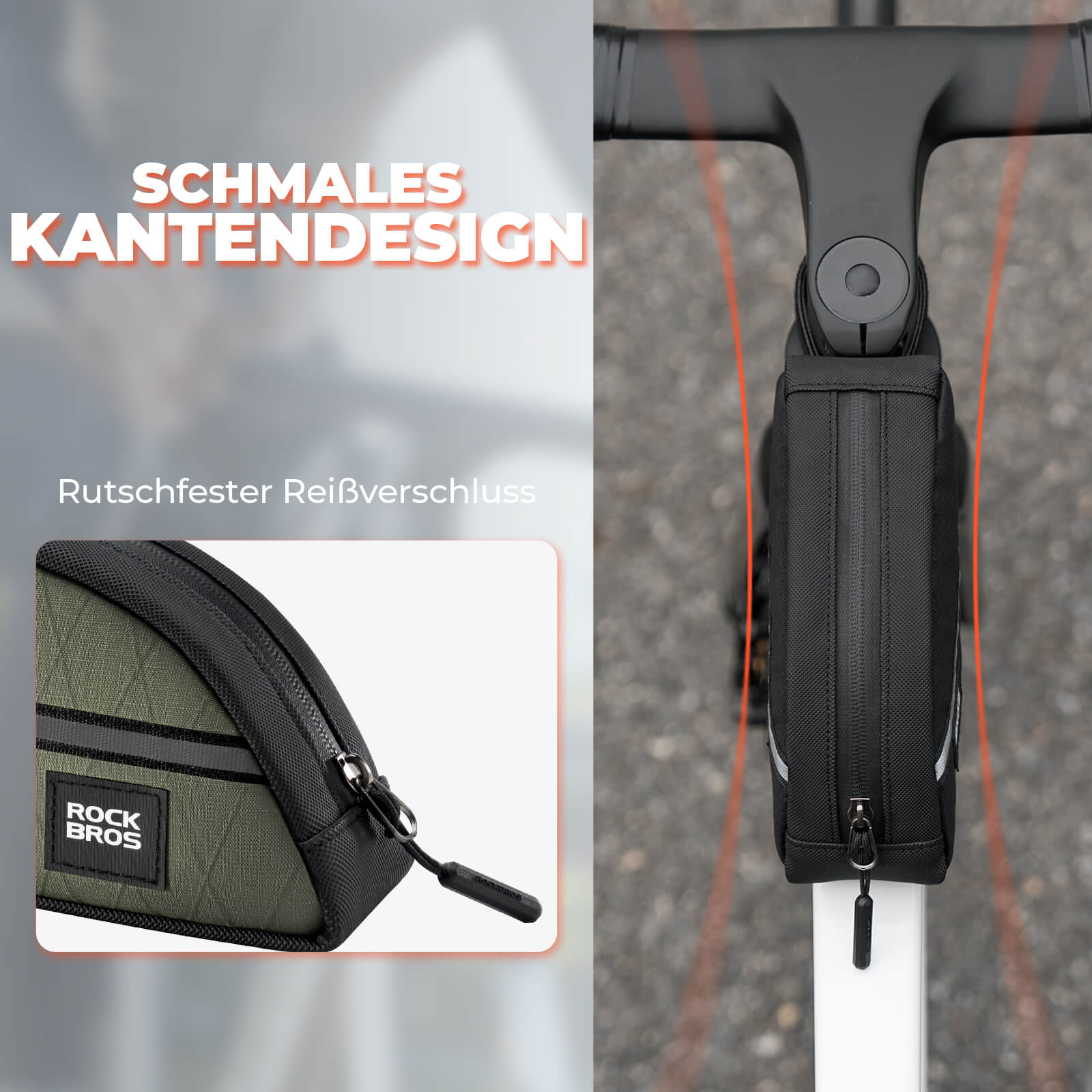 Oberrohrtasche 0,8L Leicht für Klapprad Falträder