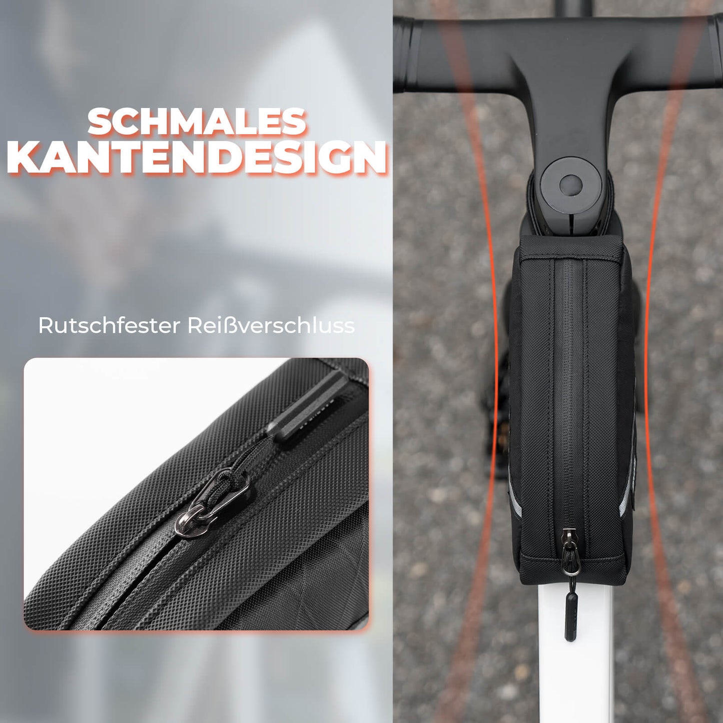 Oberrohrtasche 0,8L Leicht für Klapprad Falträder