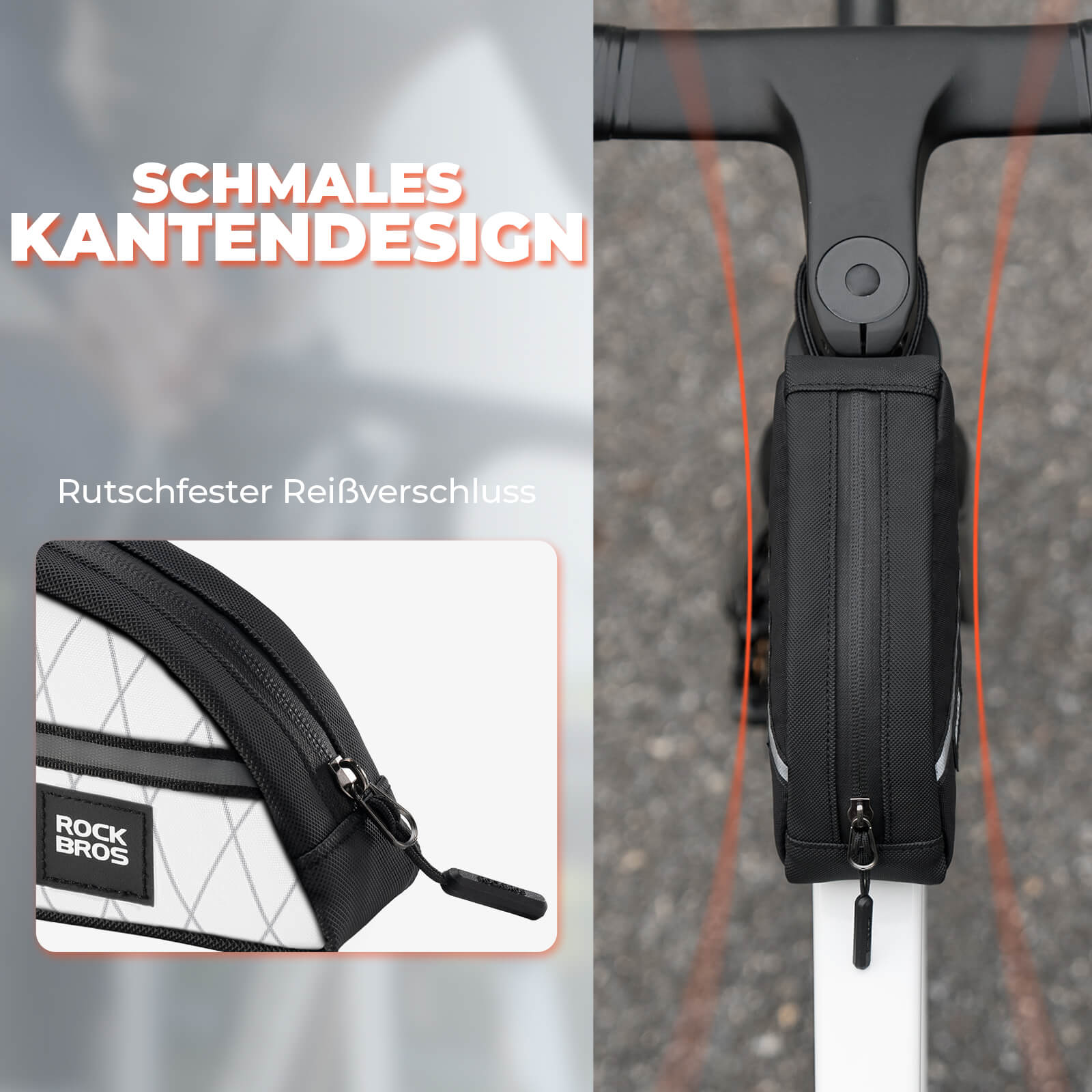 klapprad verschluss Oberrohrtasche 0,8L Leicht für Klapprad Falträder – Unimother