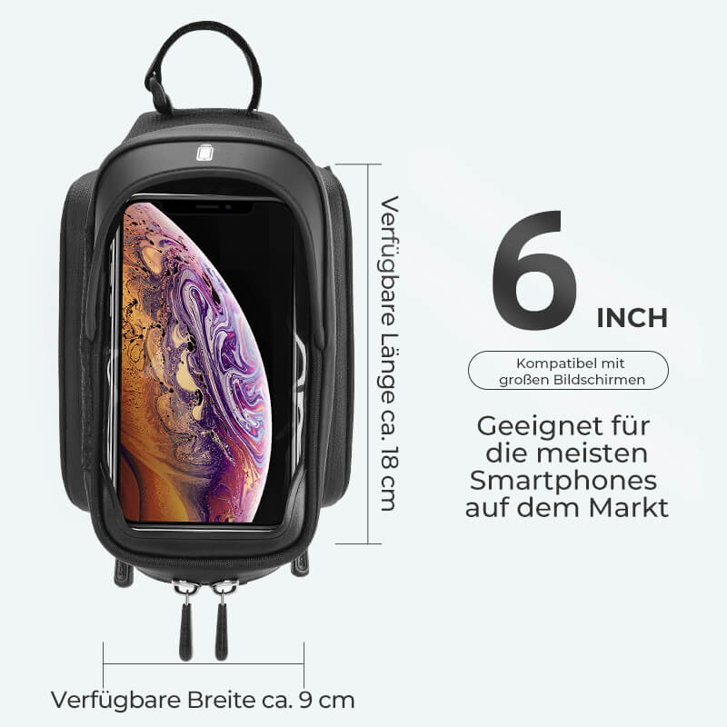Oberrohrtasche für Smartphone mit Regenschutz