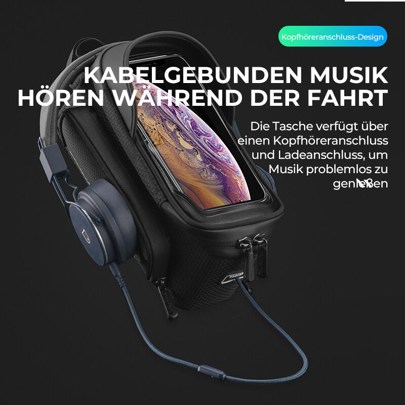 Oberrohrtasche für Smartphone mit Regenschutz