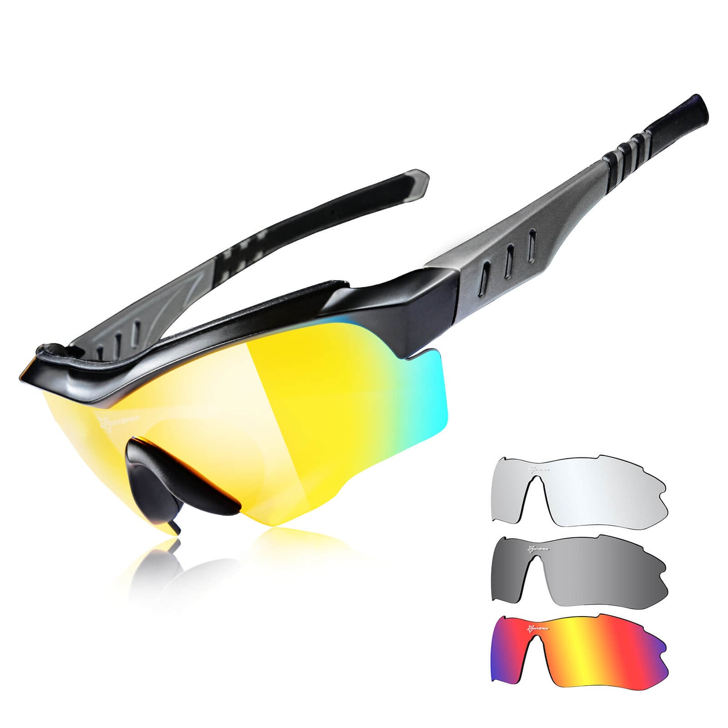 Polarisierte Fahrradbrille mit wechselbaren Gläsern UV-Schutz Unisex