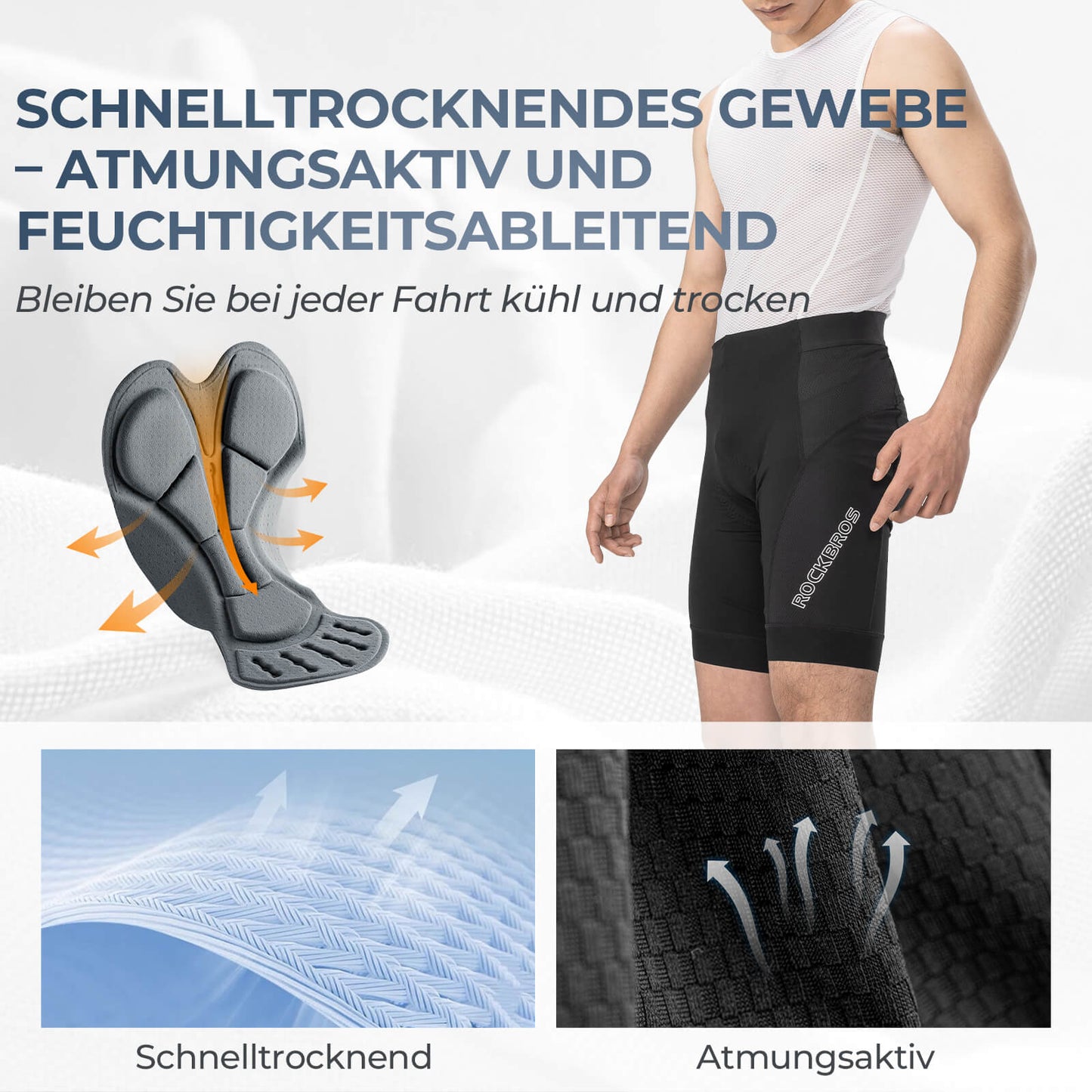 Schnelltrocknende Fahrradhose Atmungsaktiv Herren Sommer