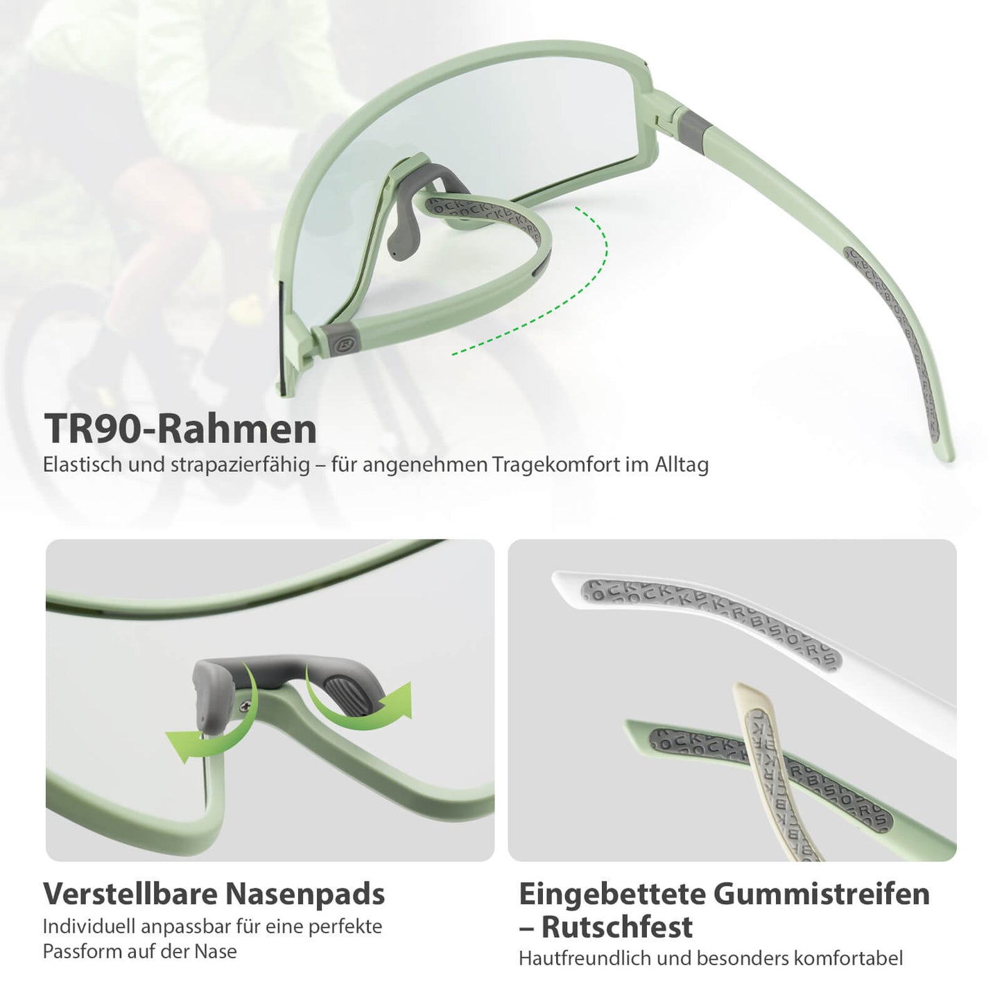 Polarisierte Fahrradbrille Ultraleicht UV400 Schutz 4 Farben