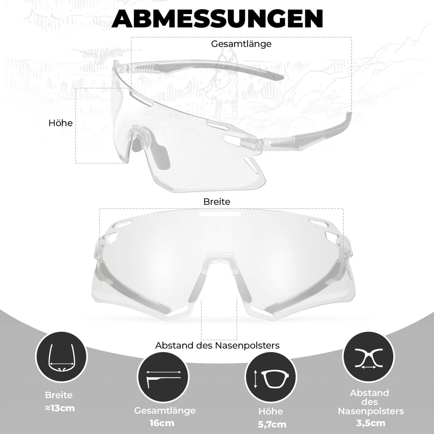 ROCKBROS Sonnenbrille Winddichte Fahrradbrille für Outdoor-Sportarten