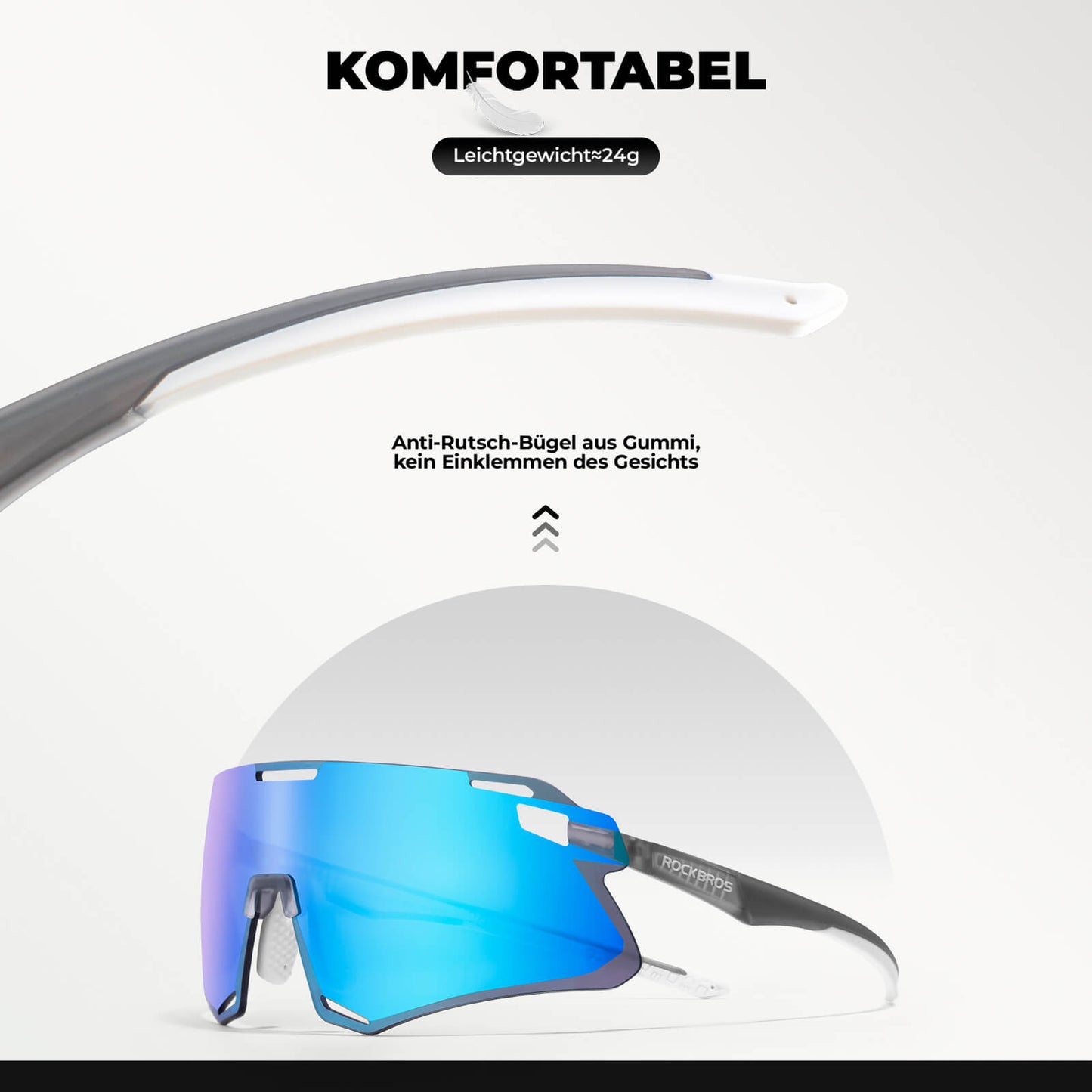 ROCKBROS Sonnenbrille Winddichte Fahrradbrille für Outdoor-Sportarten