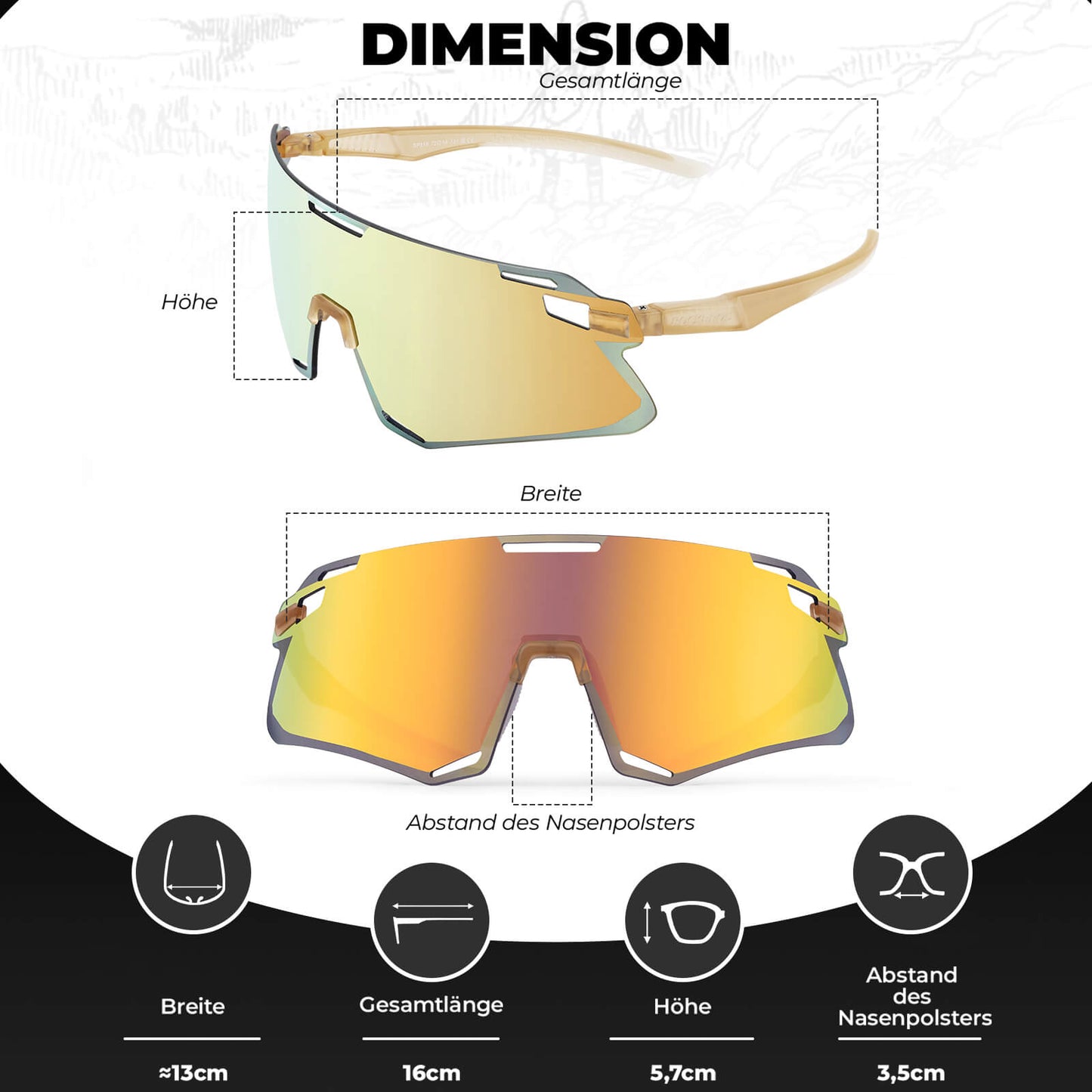 ROCKBROS Sonnenbrille Winddichte Fahrradbrille für Outdoor-Sportarten